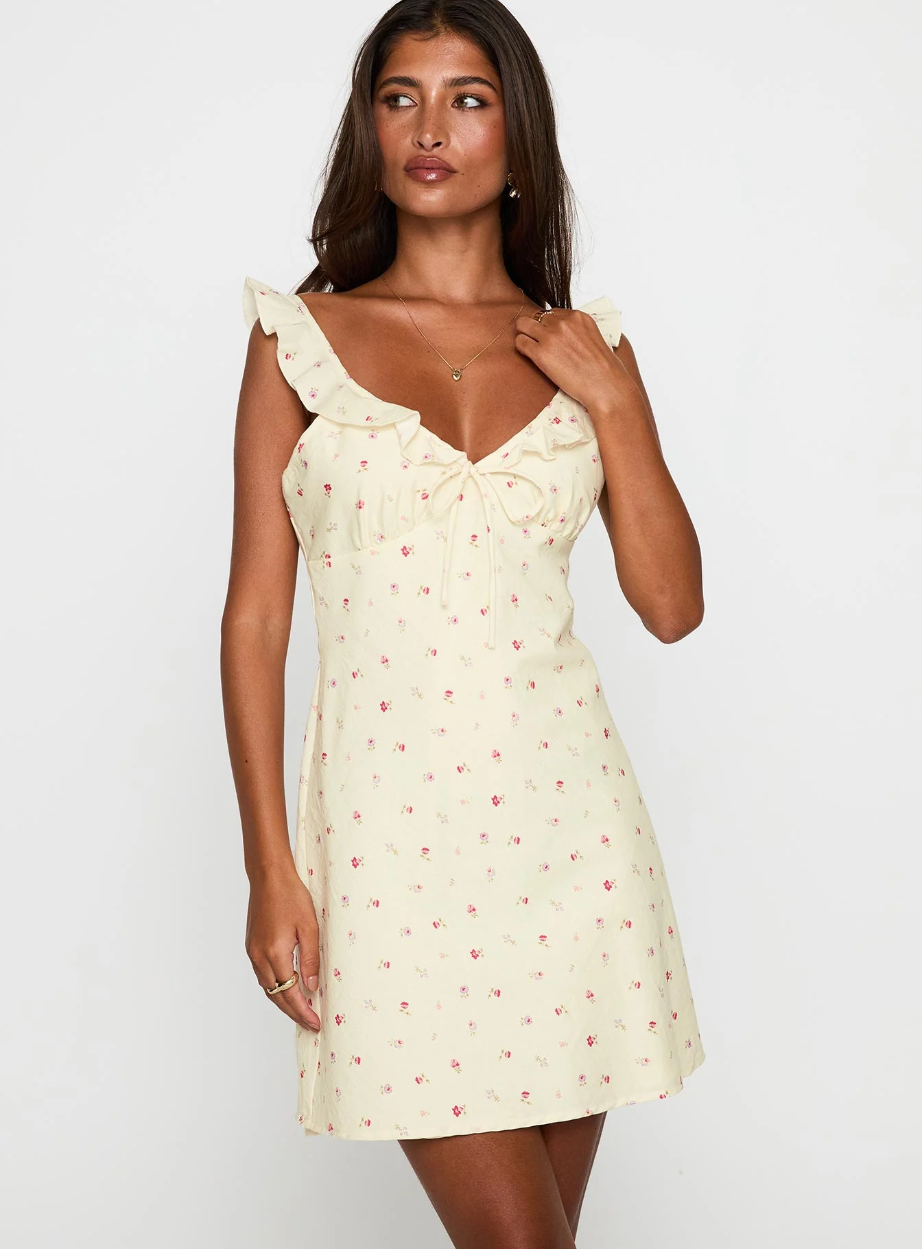 Tattoo Kisses Frill Mini Dress Floral - Image 2