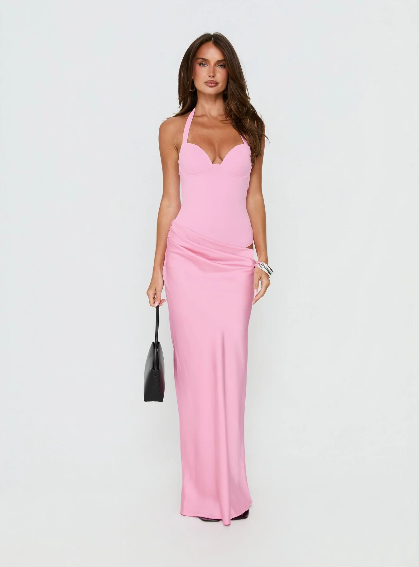 Tayna Draped Maxi Dress Pink - Image 7