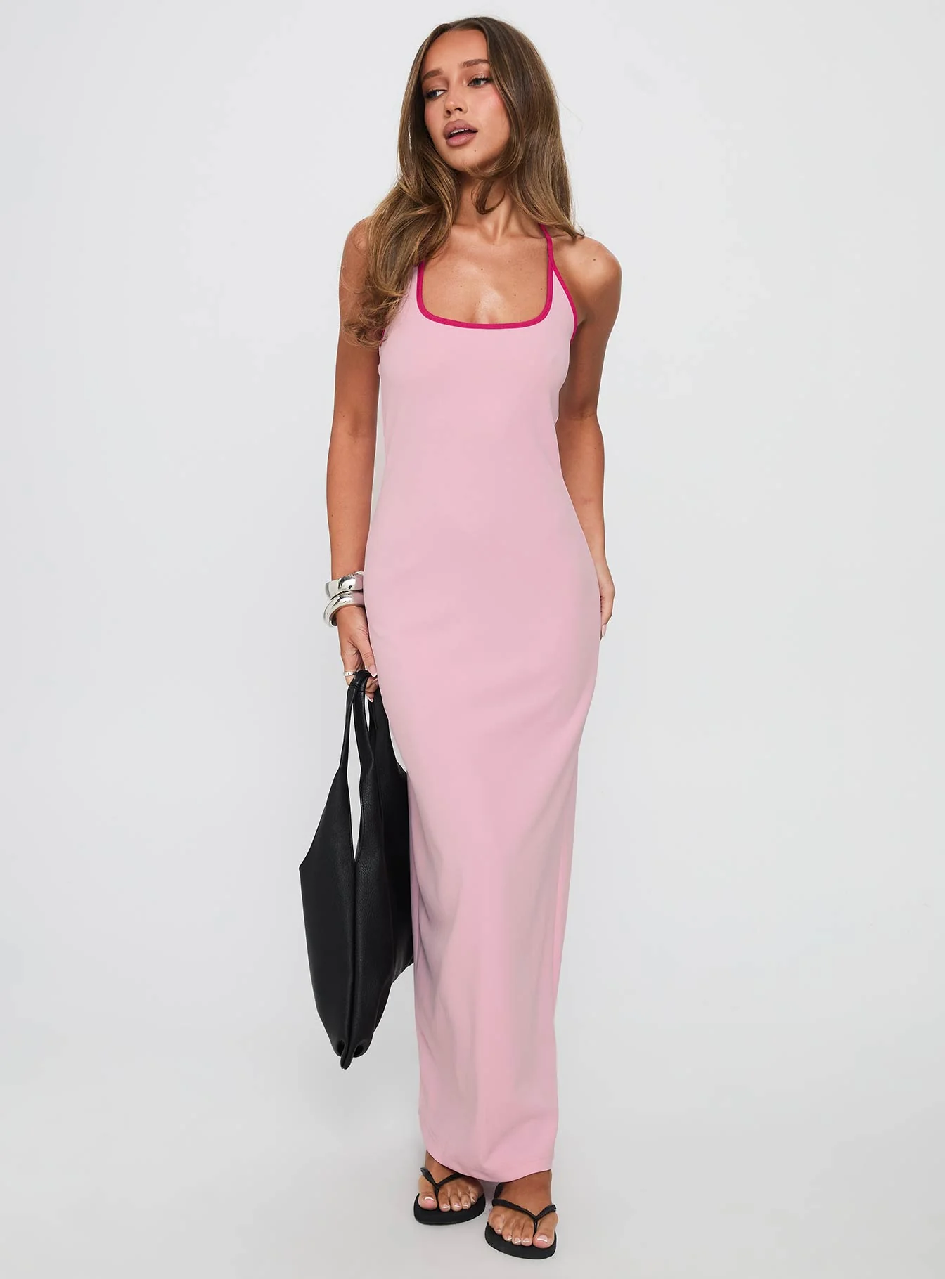 Teisha Halter Maxi Dress Pink - Image 2