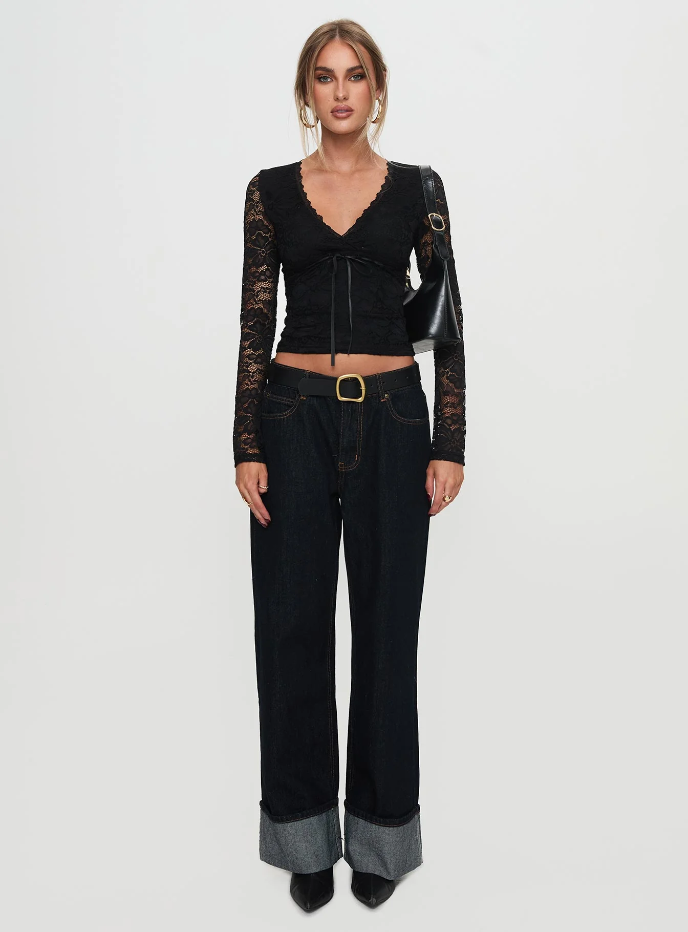 Temptation Incoming Long Sleeve Lace Top Black - Image 6