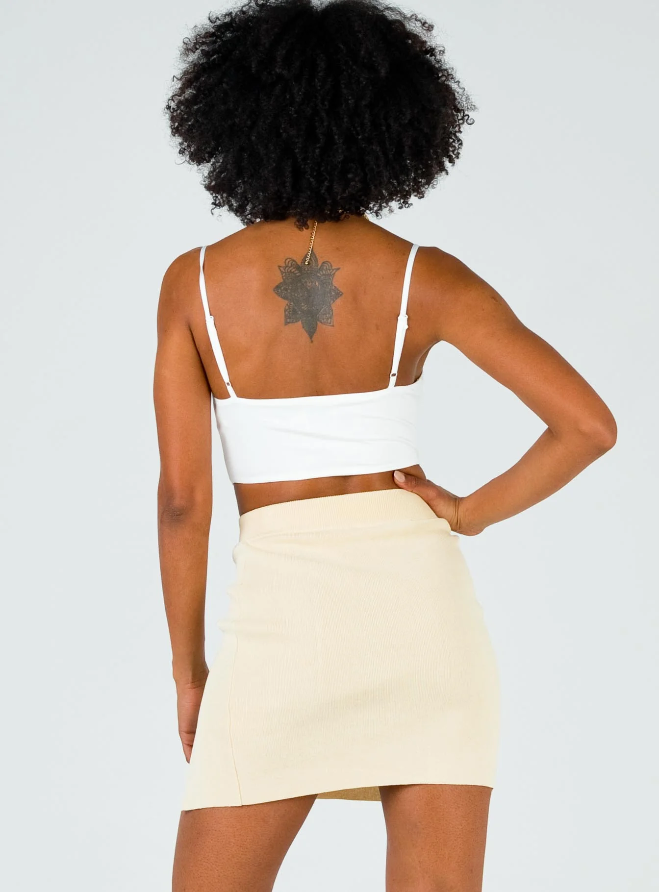 The Lola Mini Skirt Ecru - Image 5