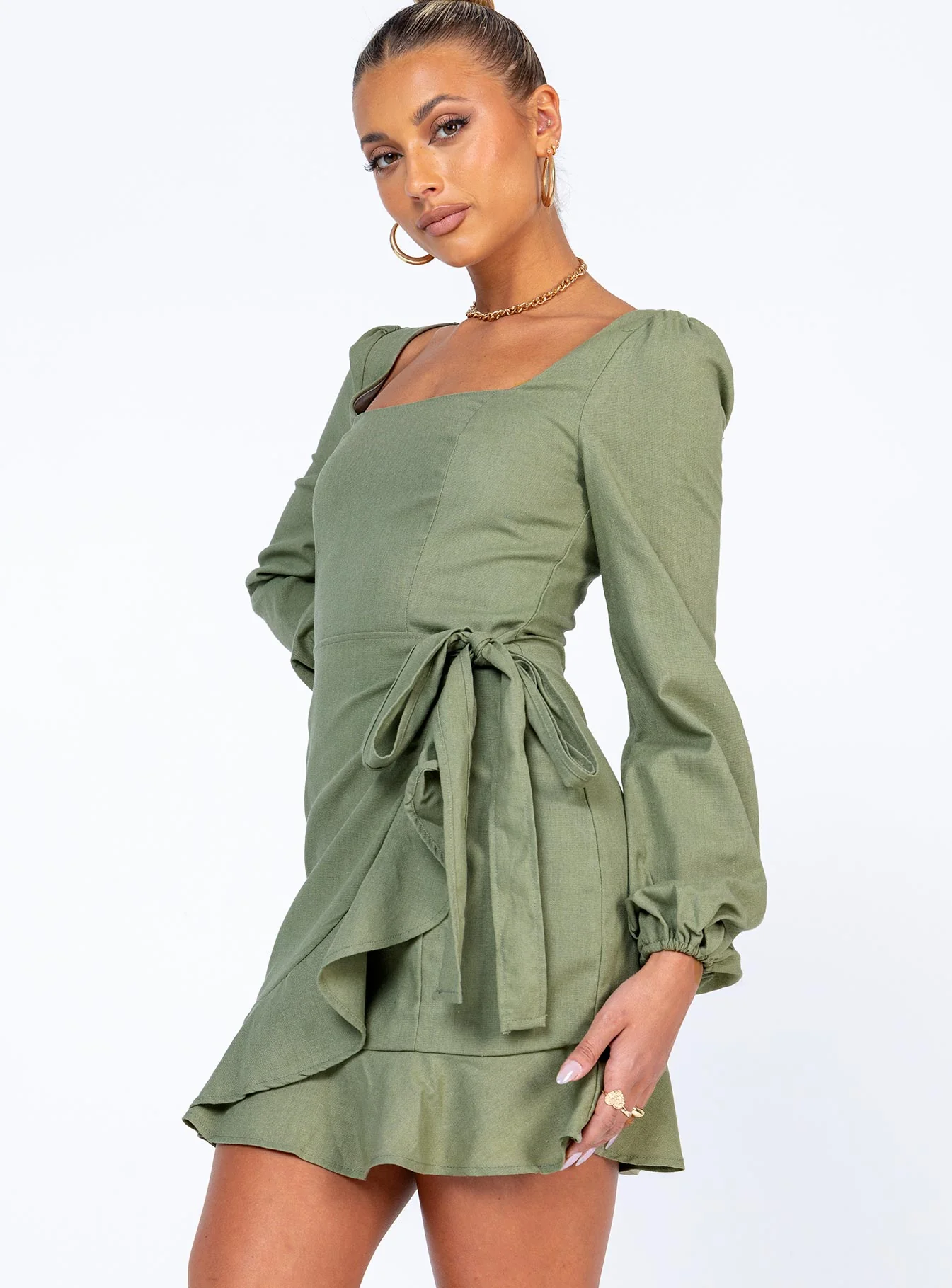 The Villa Mini Dress Green - Image 4