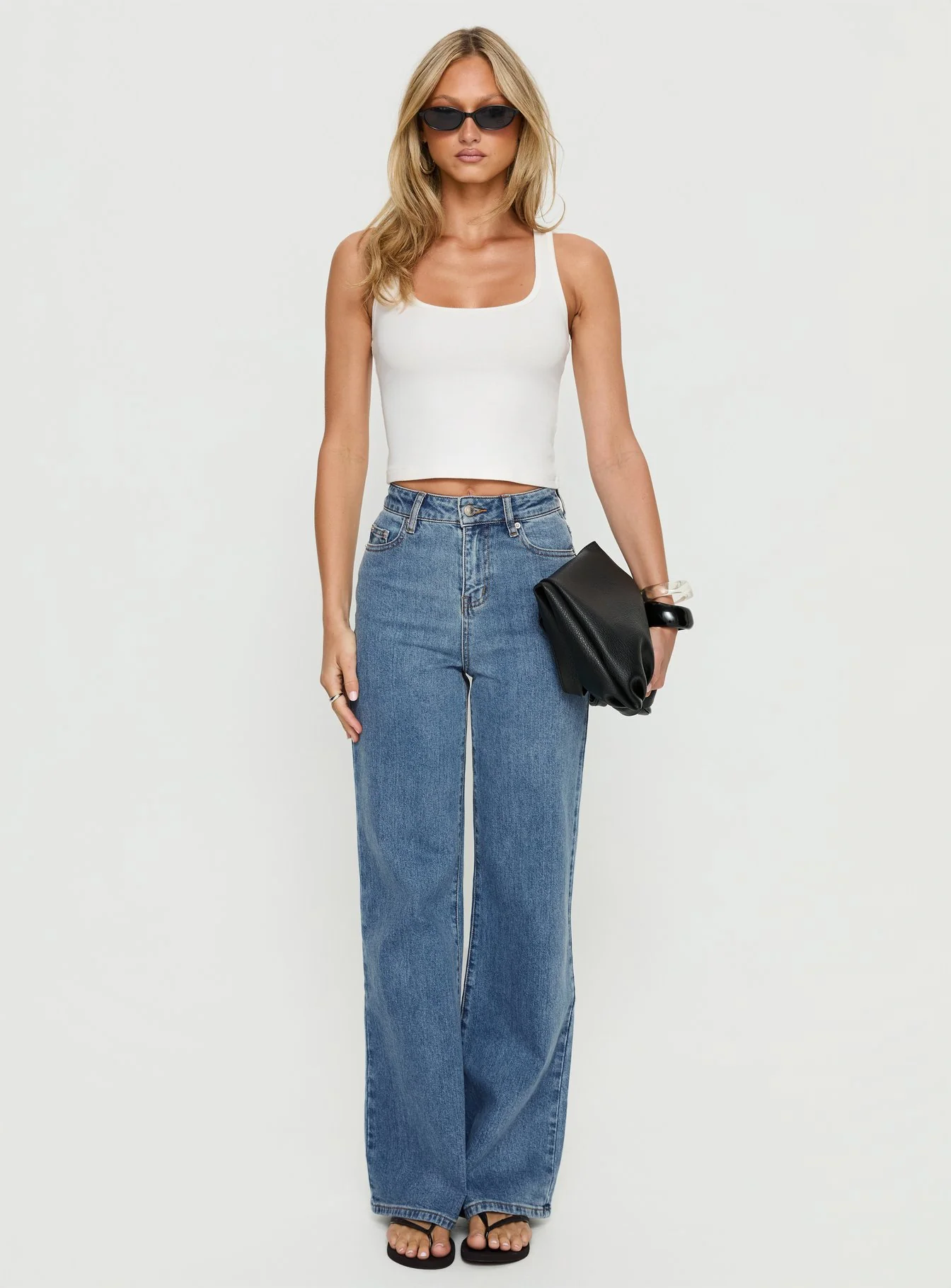 Thearlie High Rise Flared Jeans Mid Blue Wash - Image 6
