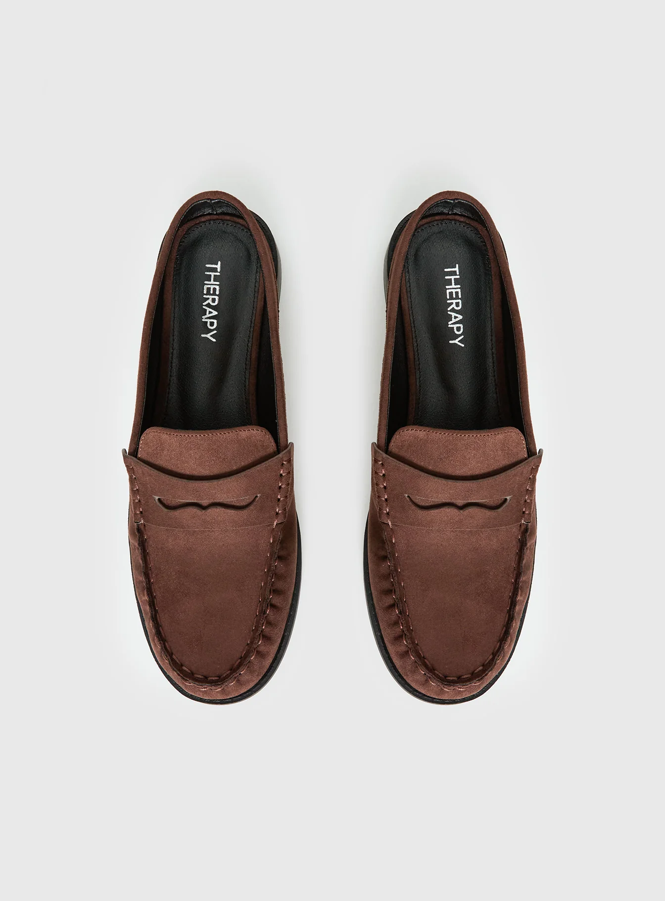 Therapy Atticus Faux Suede Slip On Loafer Brown - Image 5