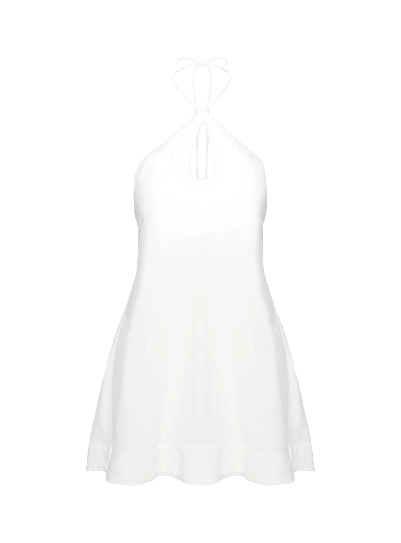Thomasina Linen Halter Dress White - Image 11
