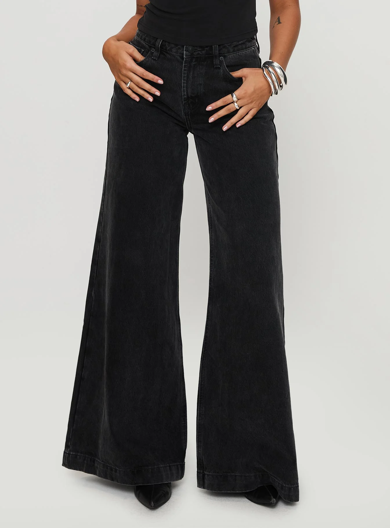 Toby Low Rise Baggy Jeans Charcoal - Image 2