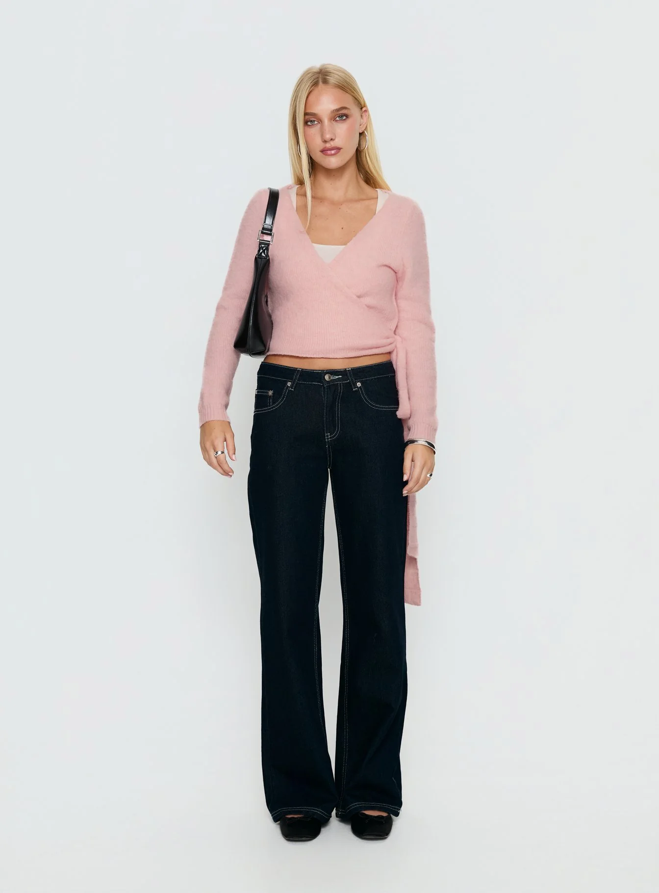 Tonee Wrap Knit Cardigan Pink - Image 6
