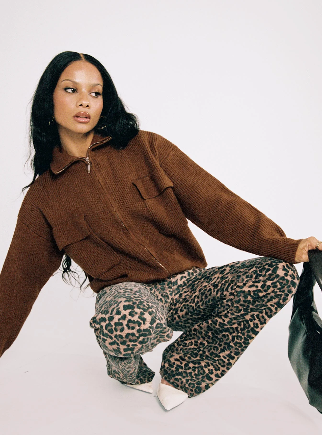 Top Model Low Rise Straight Leg Jeans Leopard - Image 10