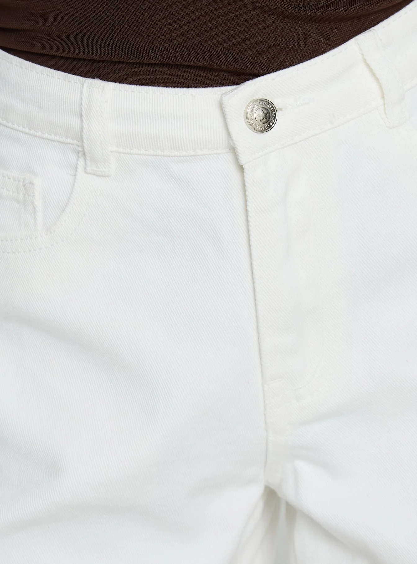 Torri Longline Denim Shorts Ecru - Image 6