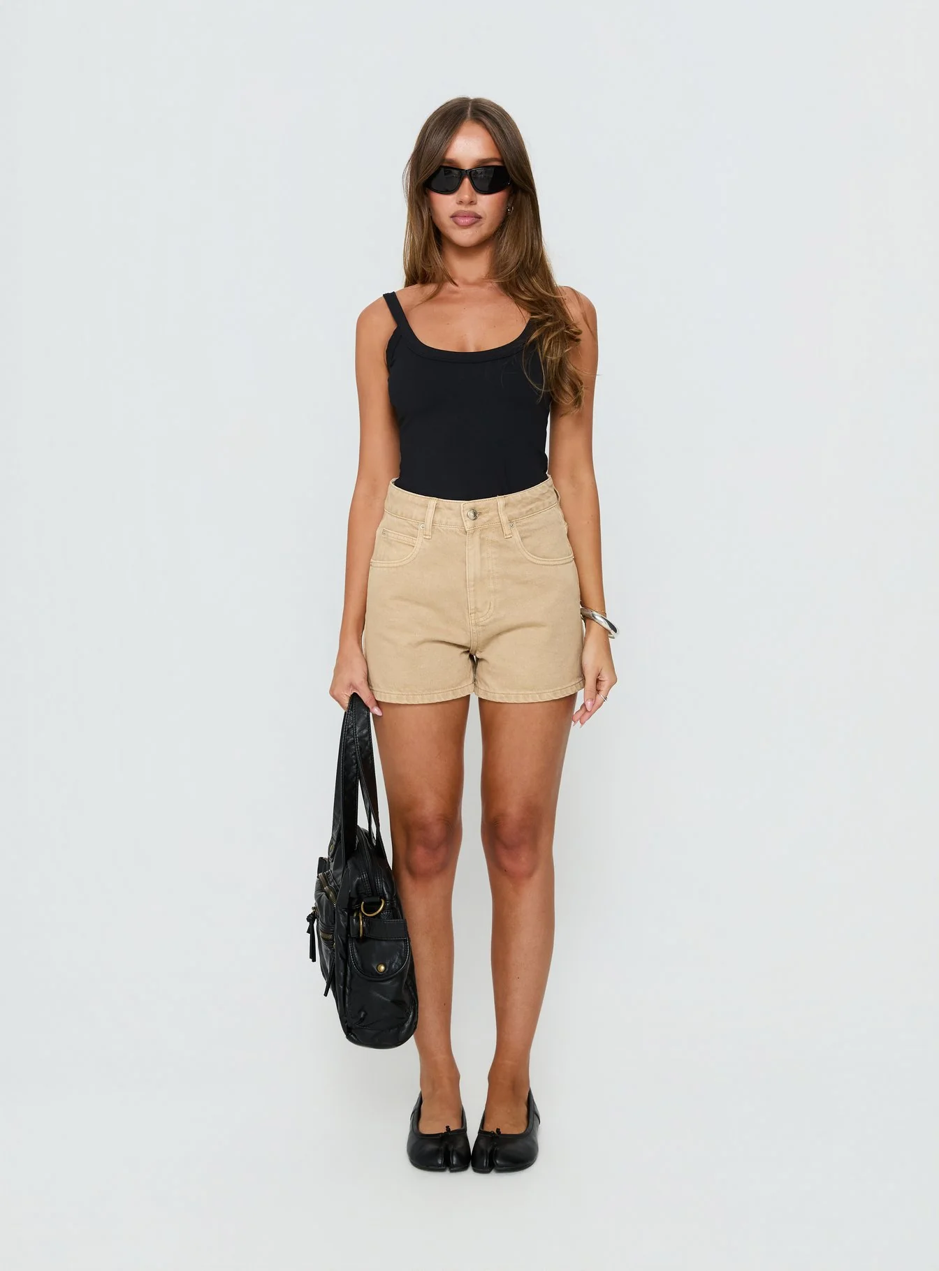 Tropicana Denim Shorts Tan - Image 8