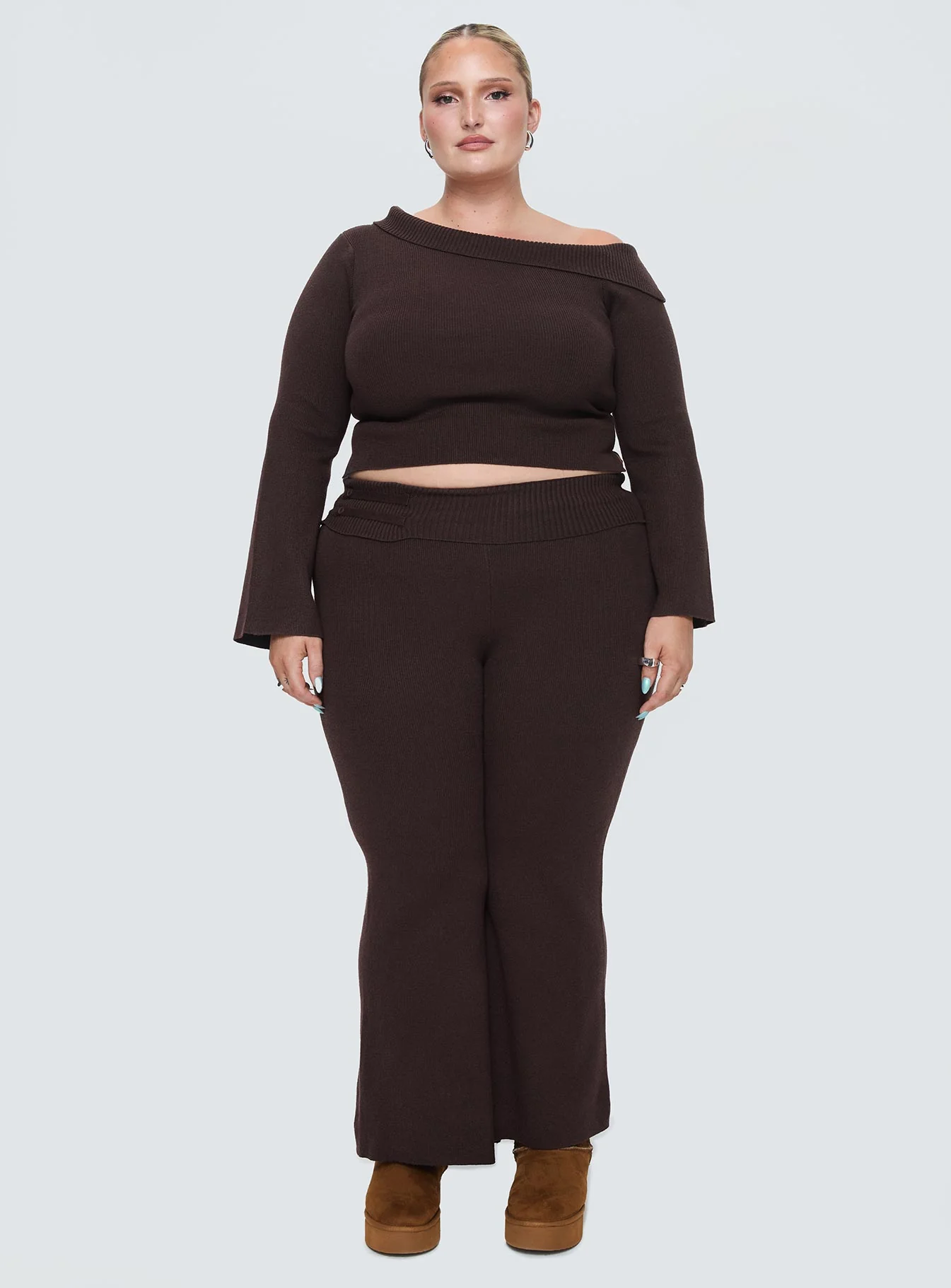 Try Me Knit Pants Chocolate Curve - Image 7