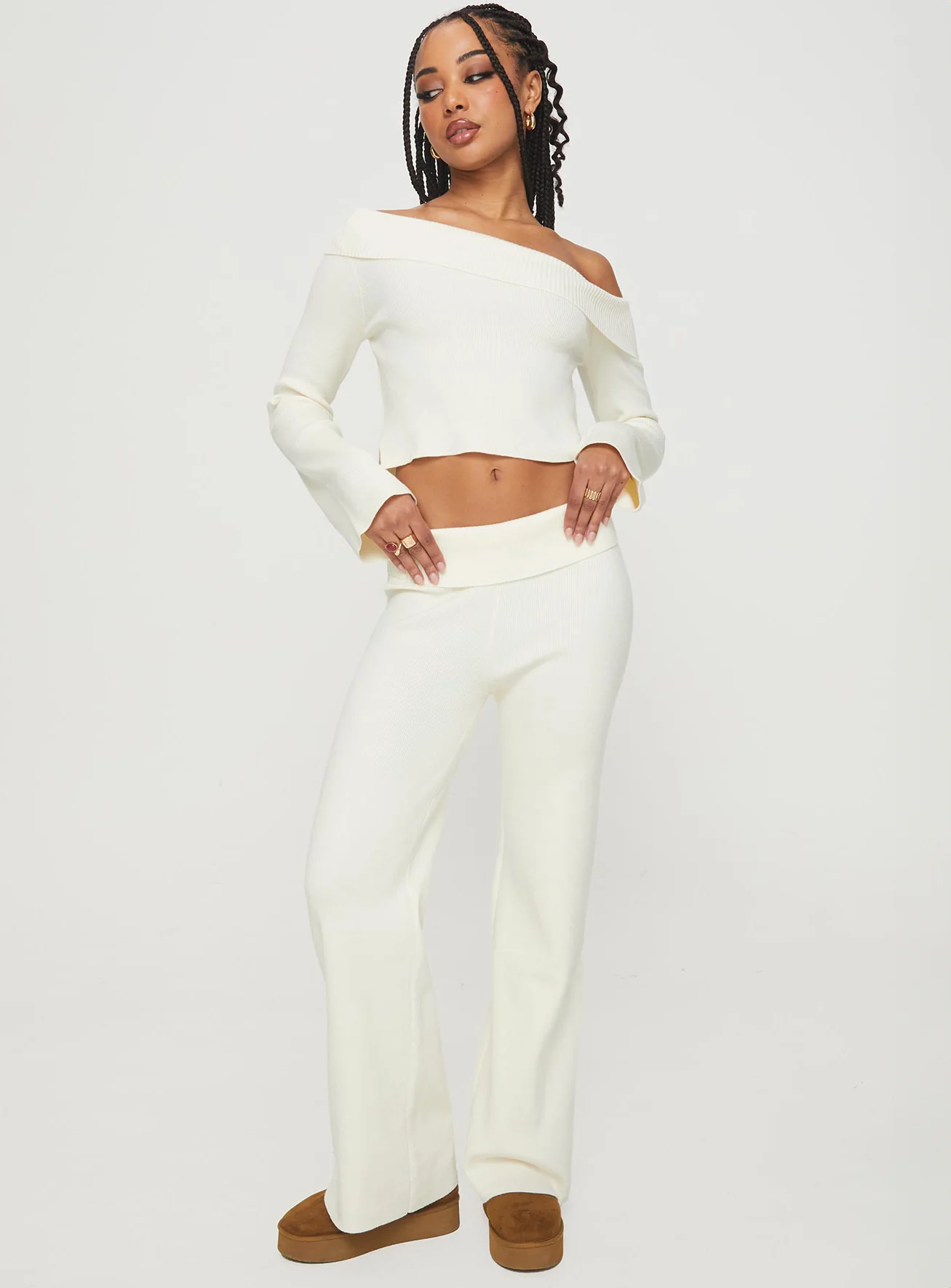 Try Me Knit Pants Cream - Image 3