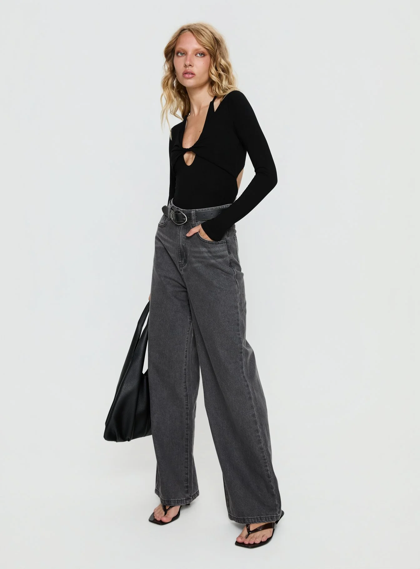 Tulia Long Sleeve Layered Bodysuit Black - Image 3
