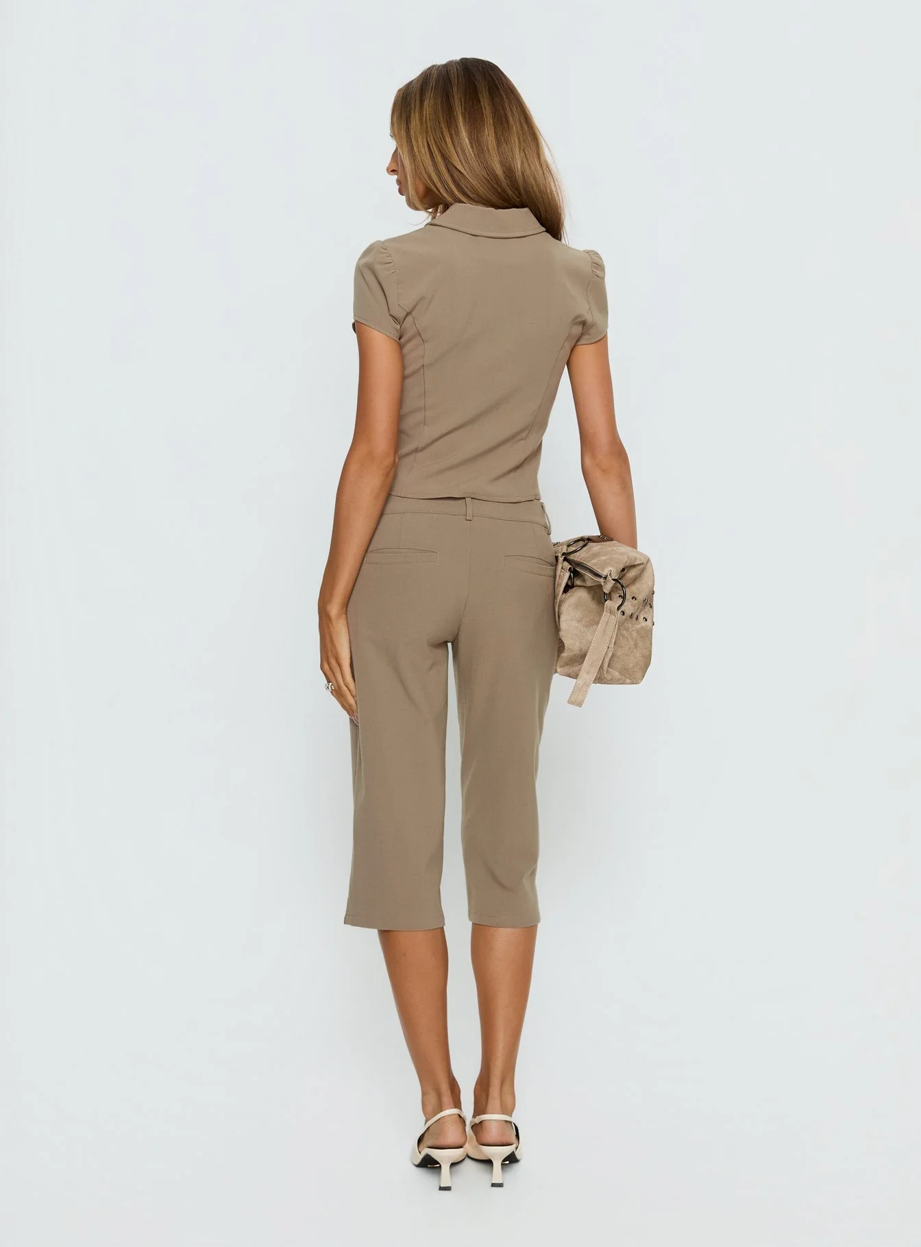 Tunian Capri Tailored Pants Taupe - Image 5