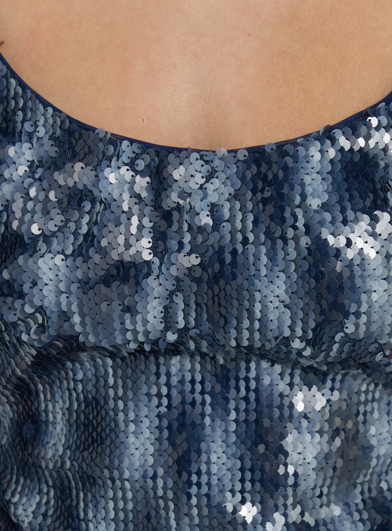 Tyah Sequin Tie Back Mini Dress Blue - Image 6
