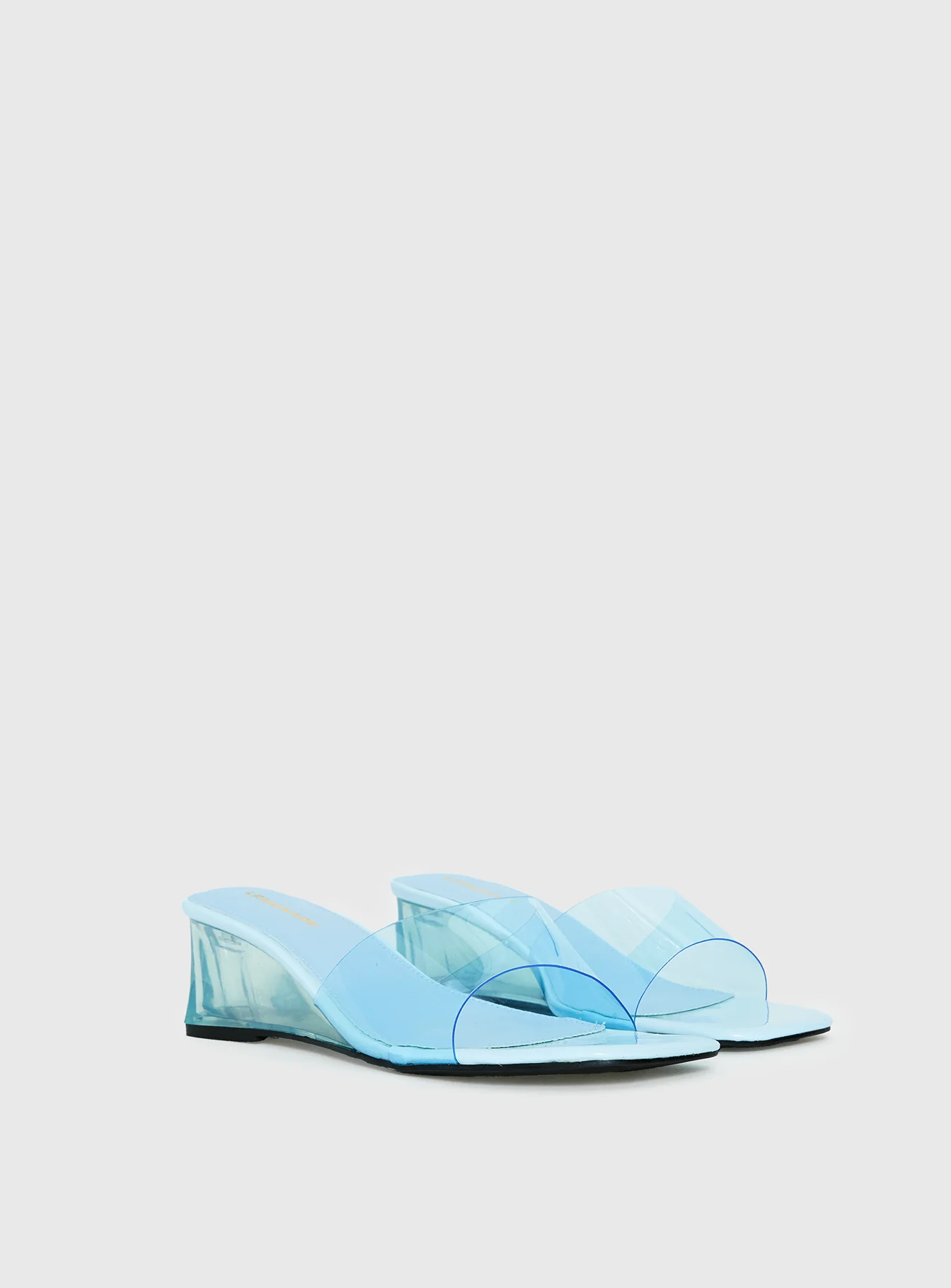 Uchee Clear Wedge Heels Blue - Image 3