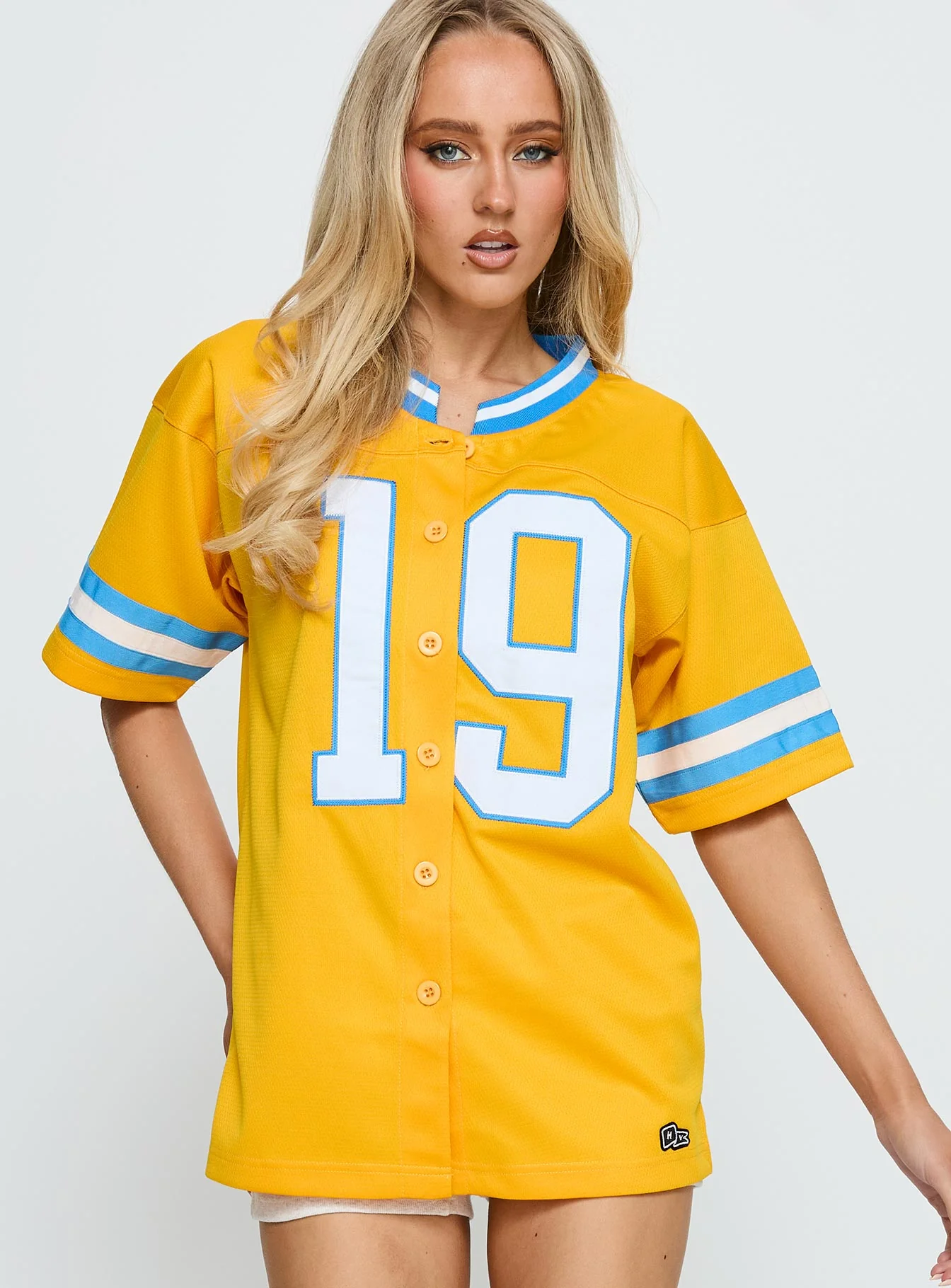 UCLA Football Button Down Jersey Gold - Image 2