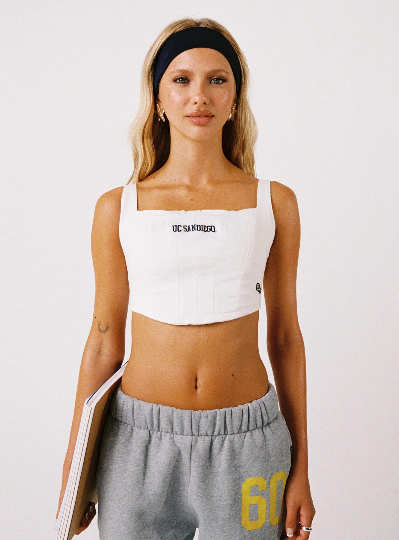 UCSD Denim Corset Top White - Image 2