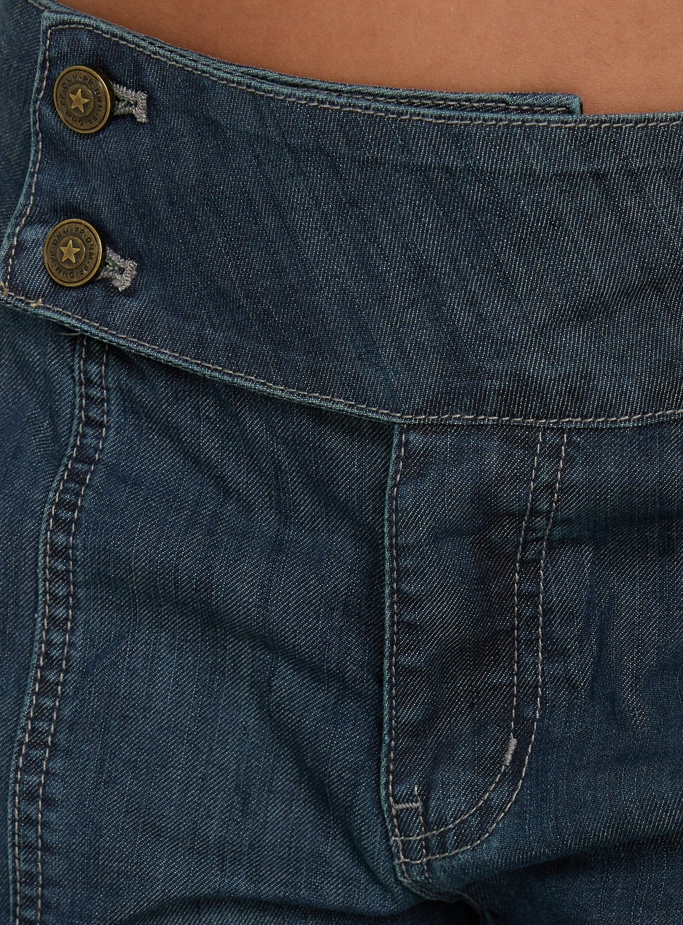 Nikoletta Mid Rise Wide Leg Cargo Jeans Dark Blue Wash - Image 5