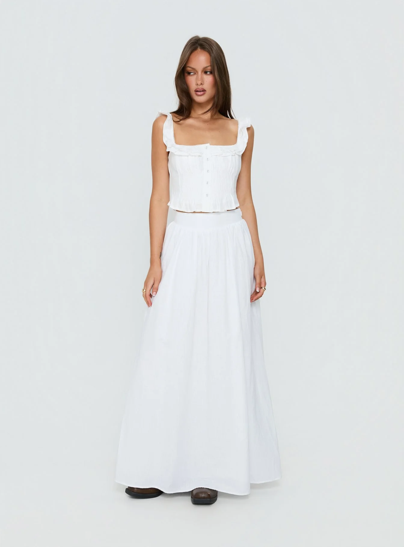 Valerio Maxi Skirt White - Image 2