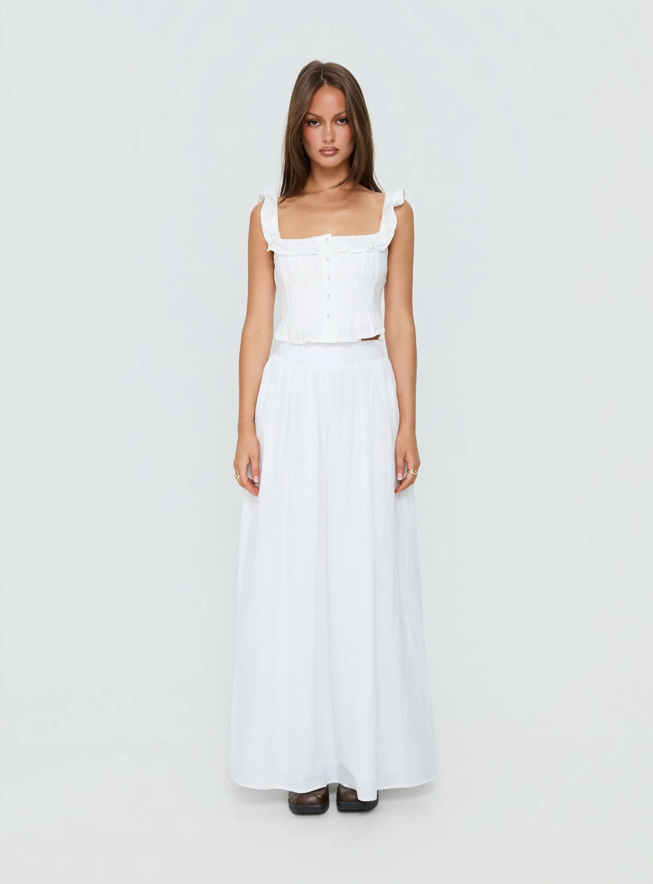 Valerio Maxi Skirt White - Image 7