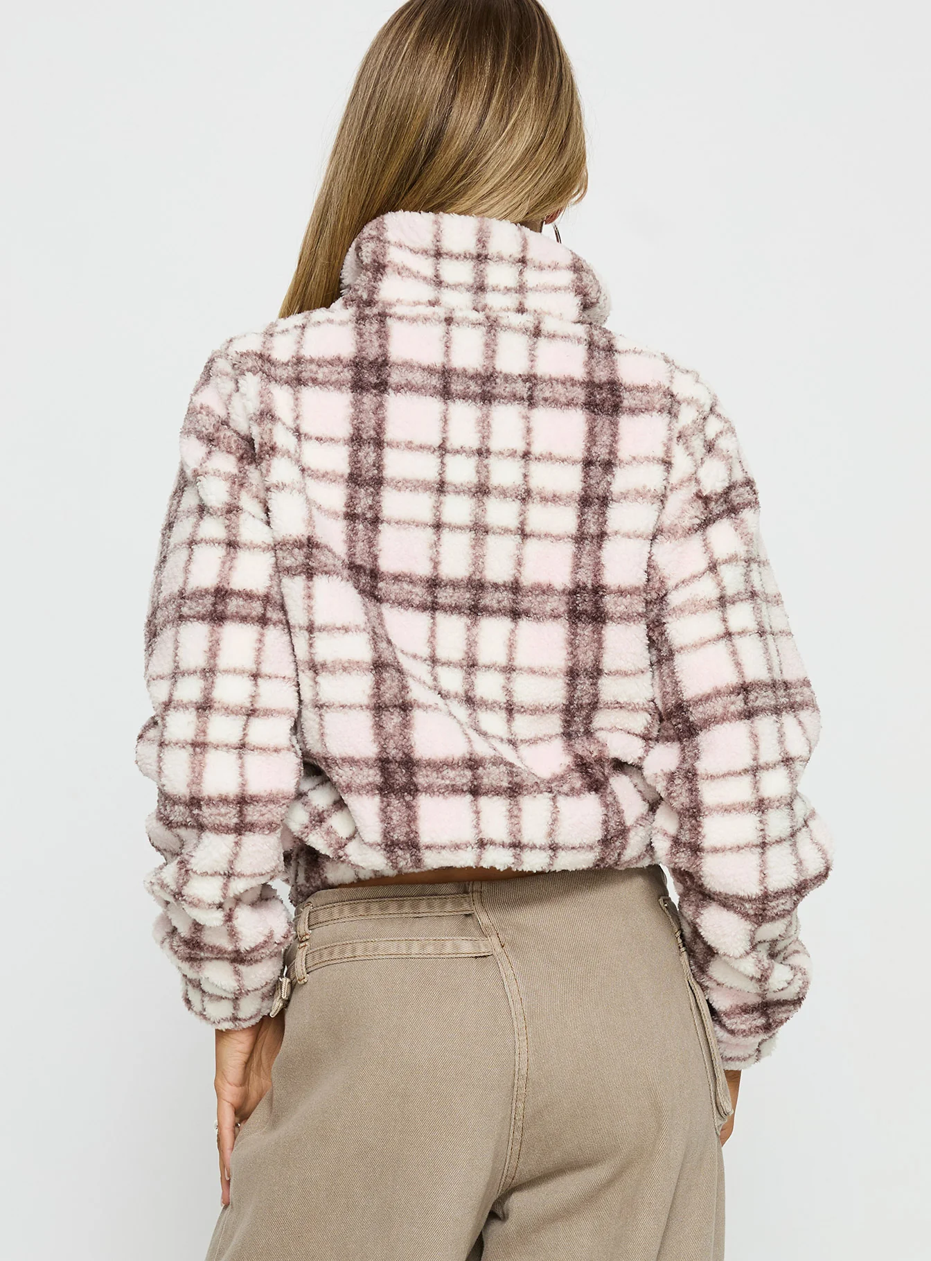 Vannessa Collared Jacket Pink Check - Image 5
