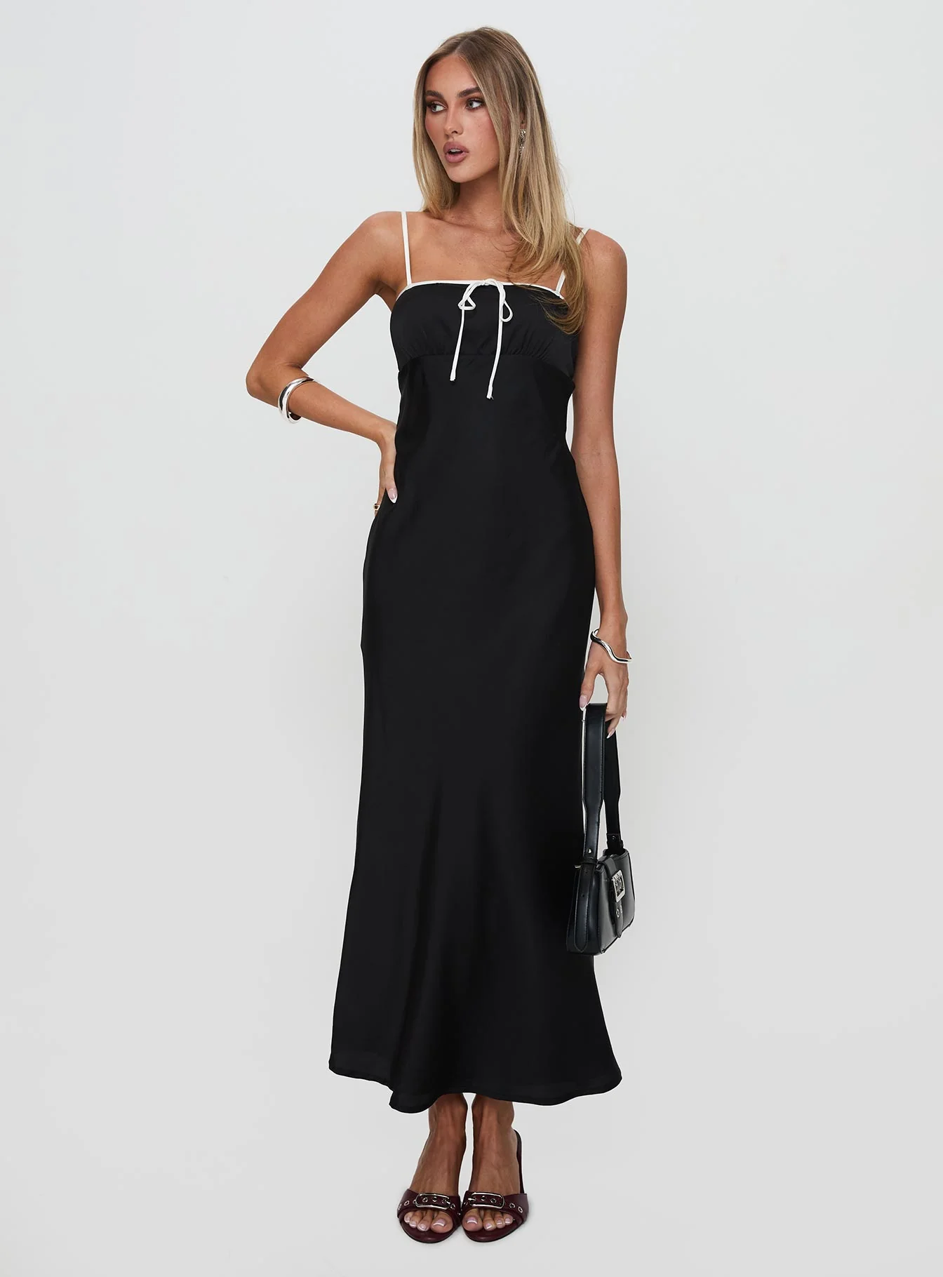 Vasiliki Maxi Dress Black / White - Image 3