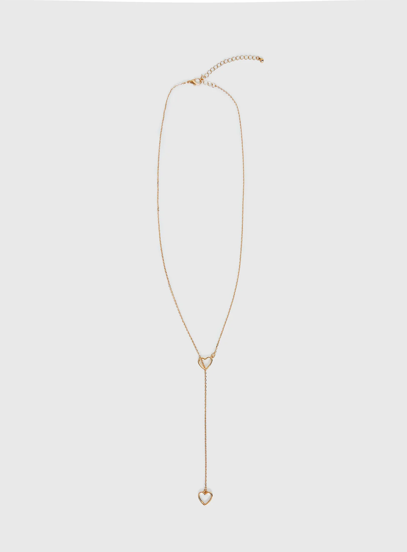 Velvet Chaos Y Heart Necklace Gold - Image 2