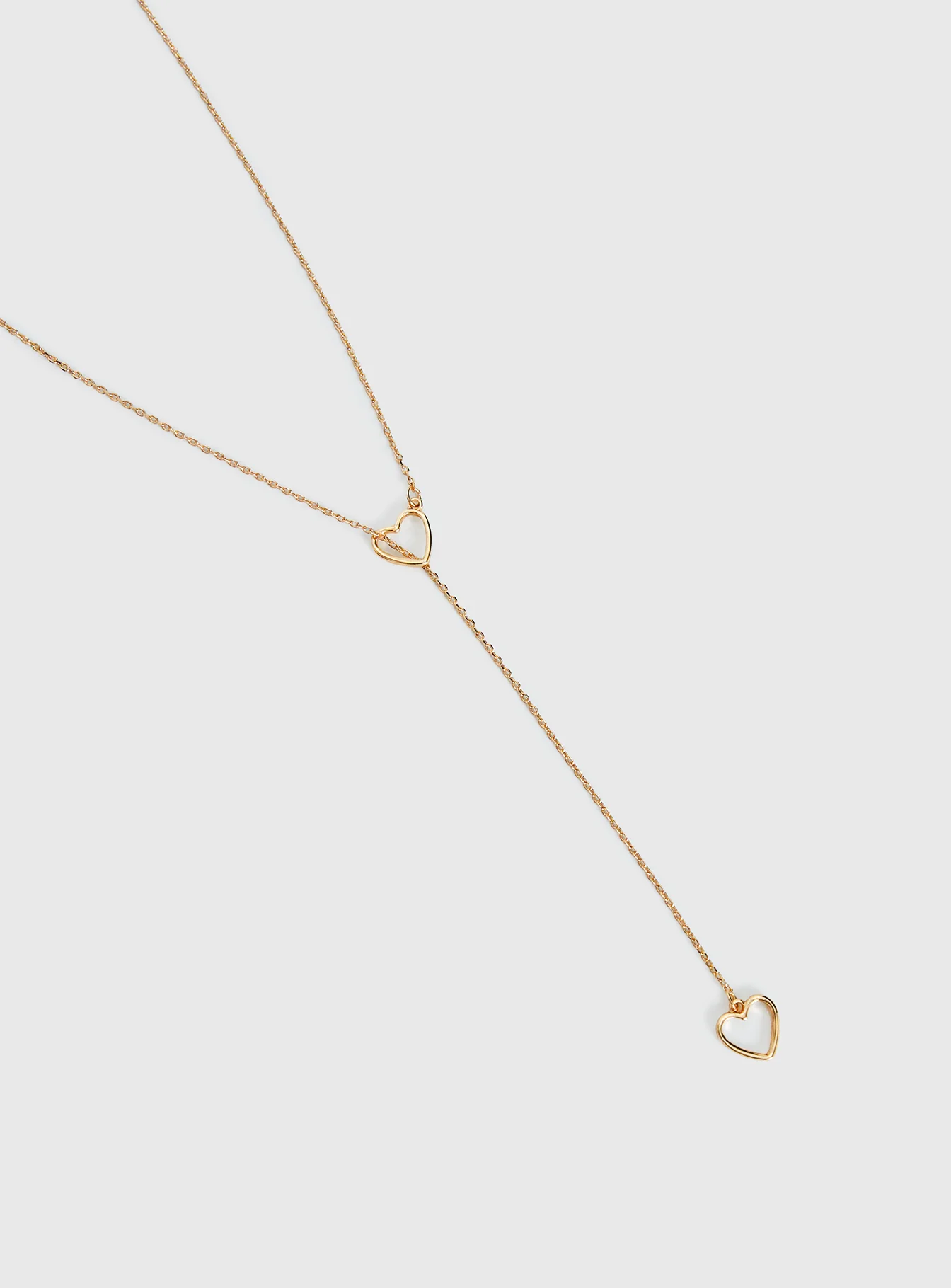 Velvet Chaos Y Heart Necklace Gold - Image 3