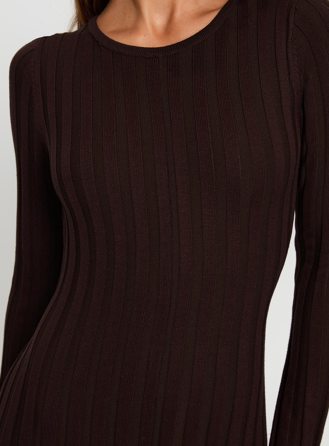 Vespa Long Sleeve Maxi Dress Brown - Image 5