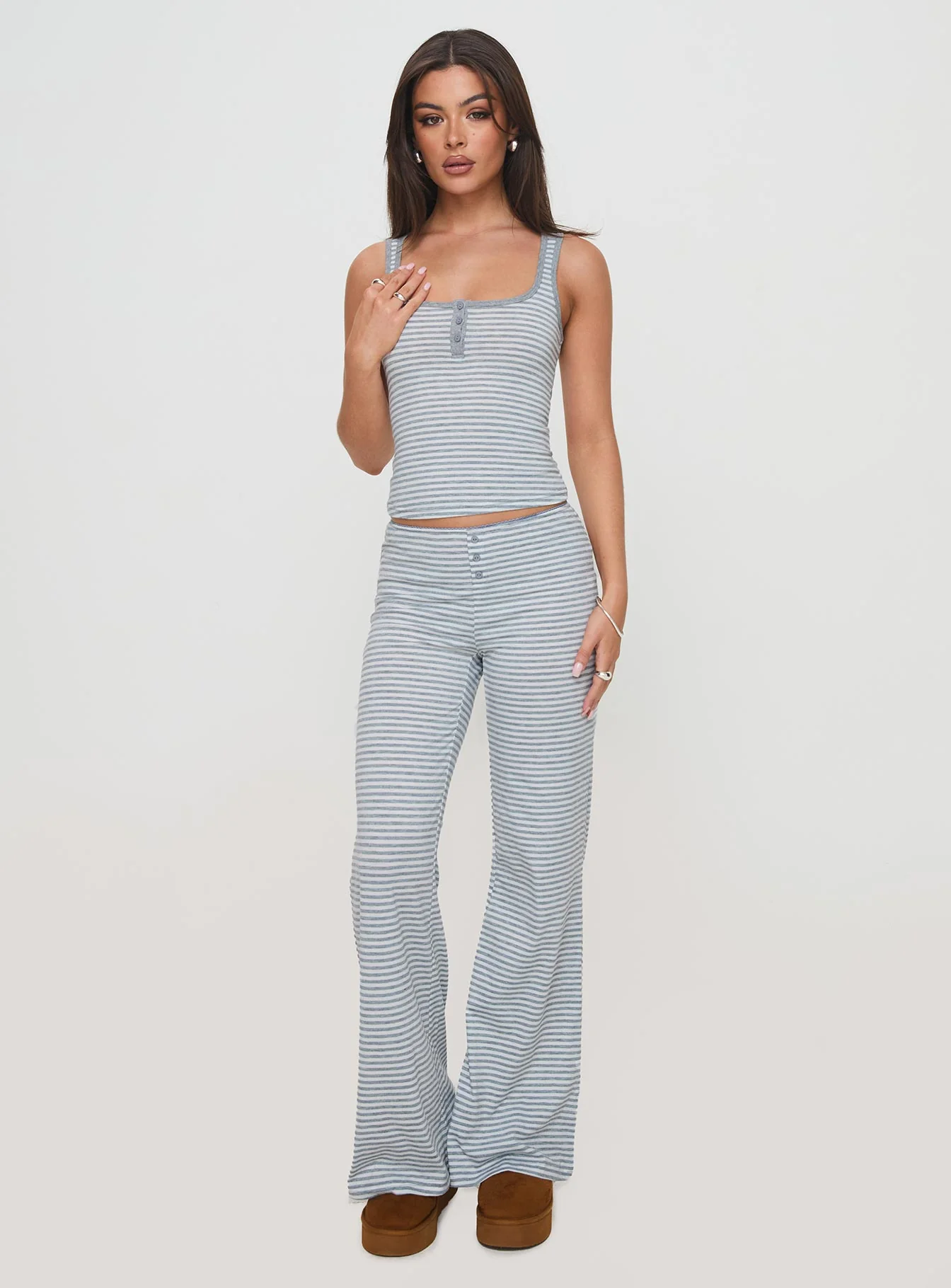 Waffles Stripe Sleep Set Multi - Image 2