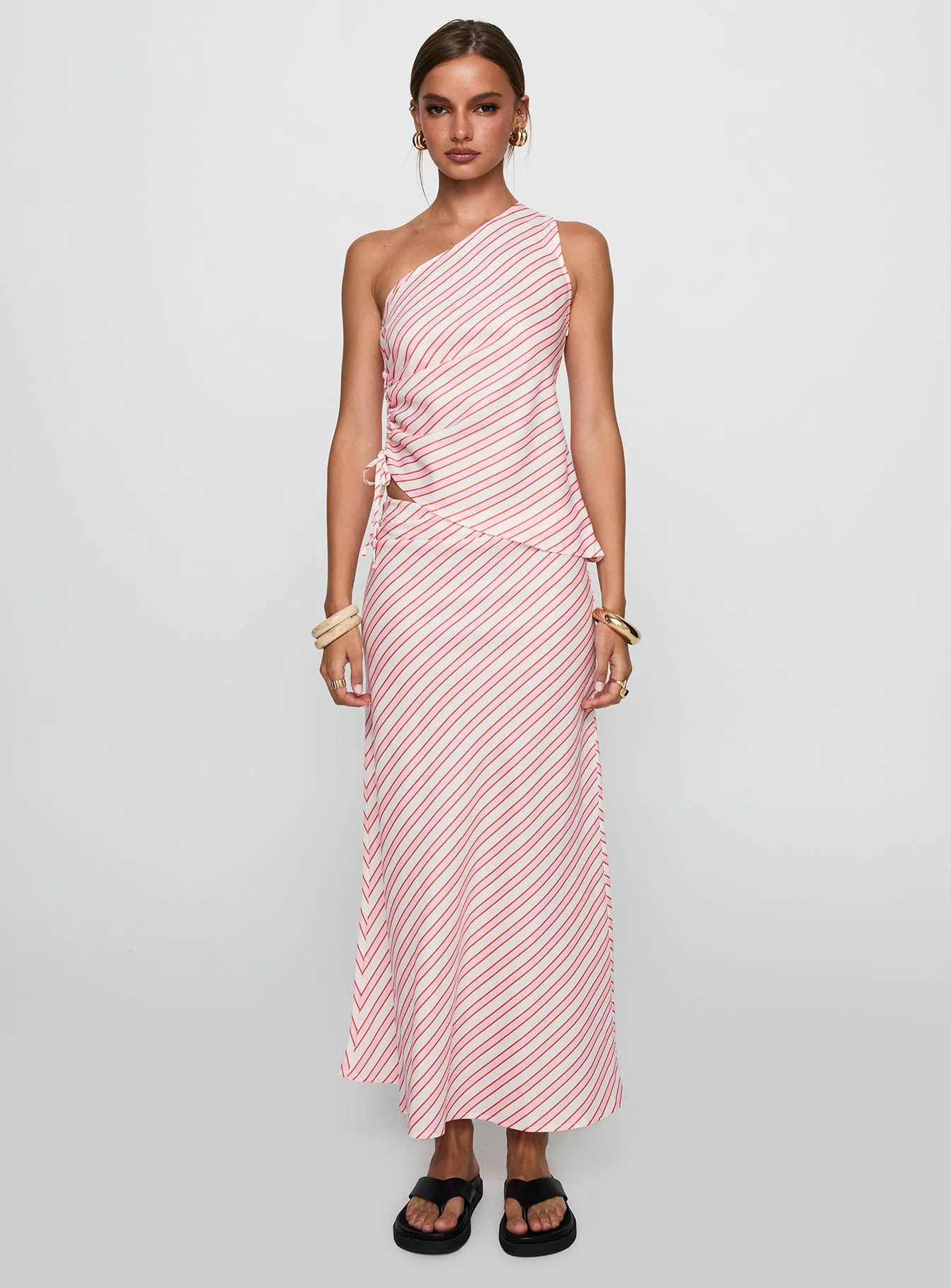 Wanna Dance Asymmetrical Set Pink Stripe - Image 6