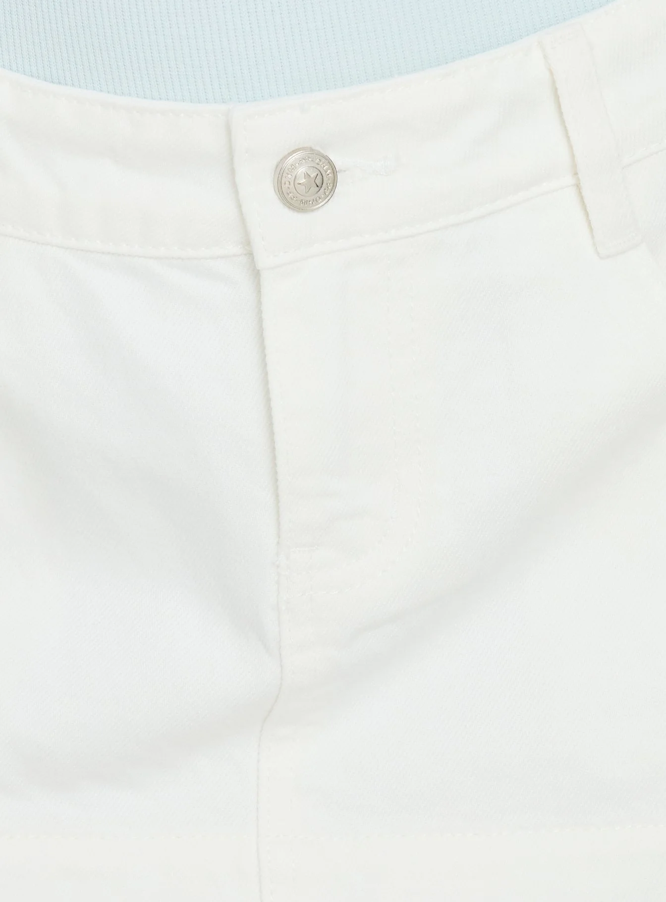 Warna Low Rise Denim Mini Skirt White - Image 6