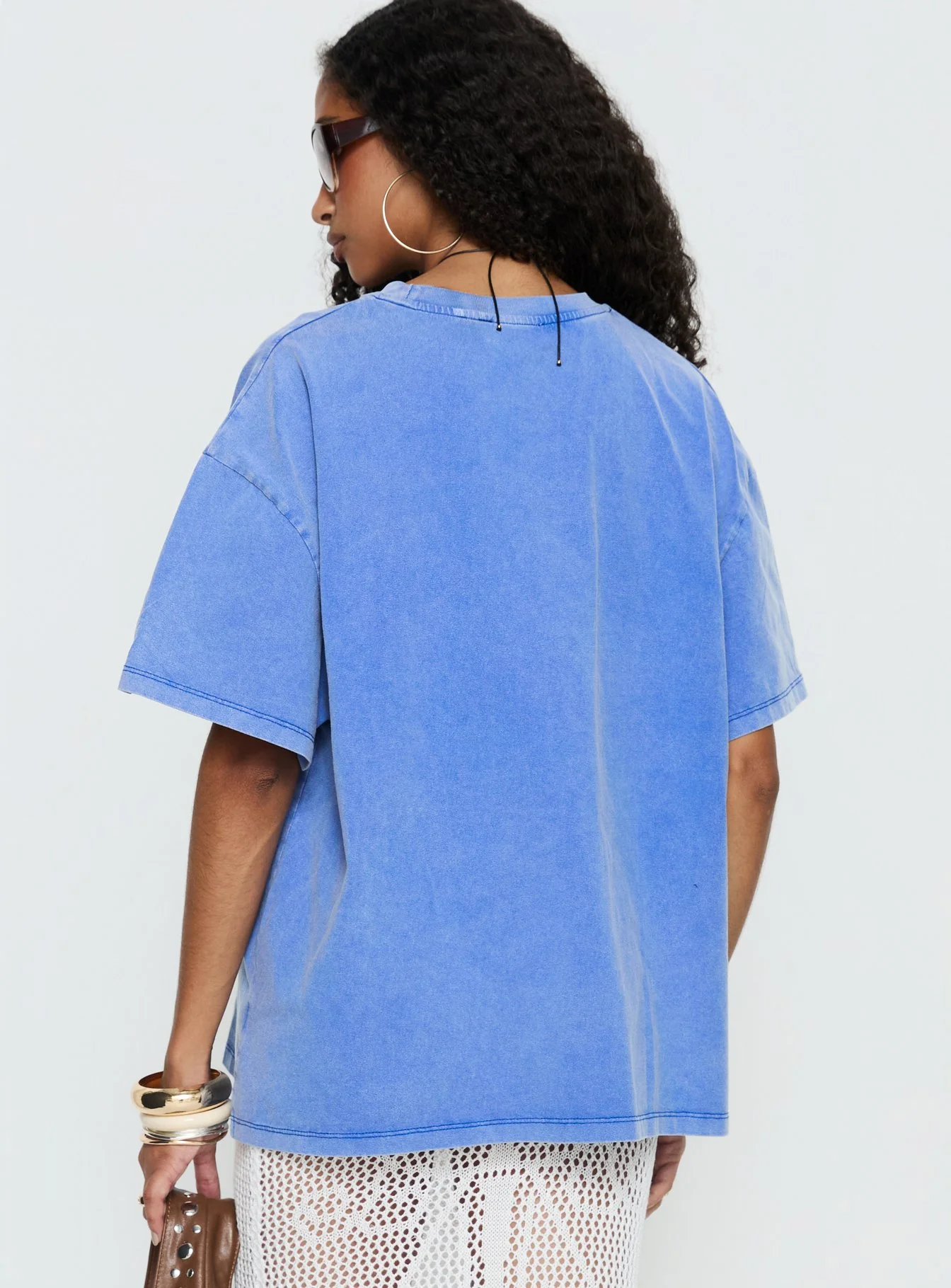 Watercolour Daydream Oversized Graphic Tee Washed Blue - Image 5