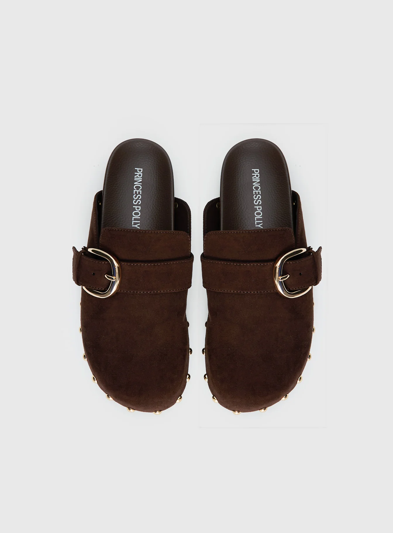 Way Life Goes Stud Detail Clogs Chocolate - Image 5