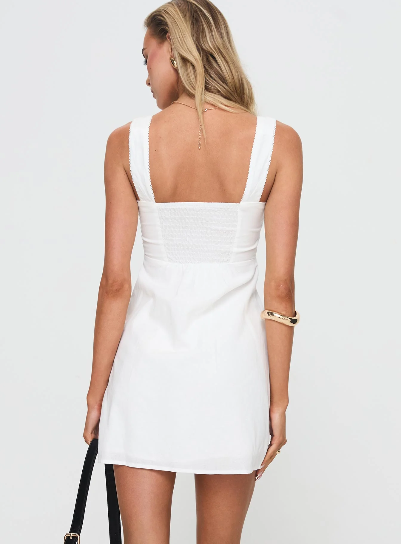 Weavery Mini Dress White - Image 5