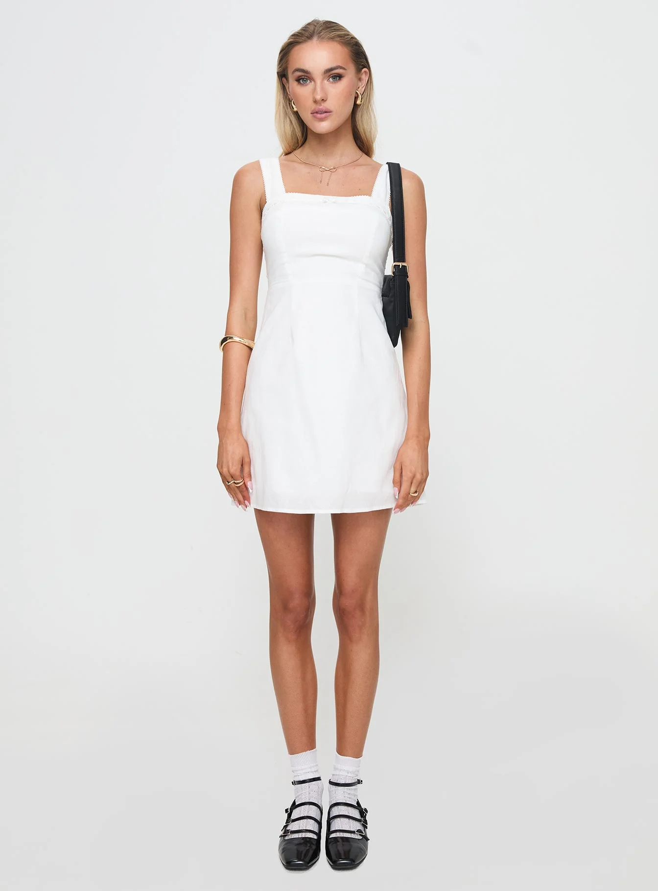 Weavery Mini Dress White - Image 7
