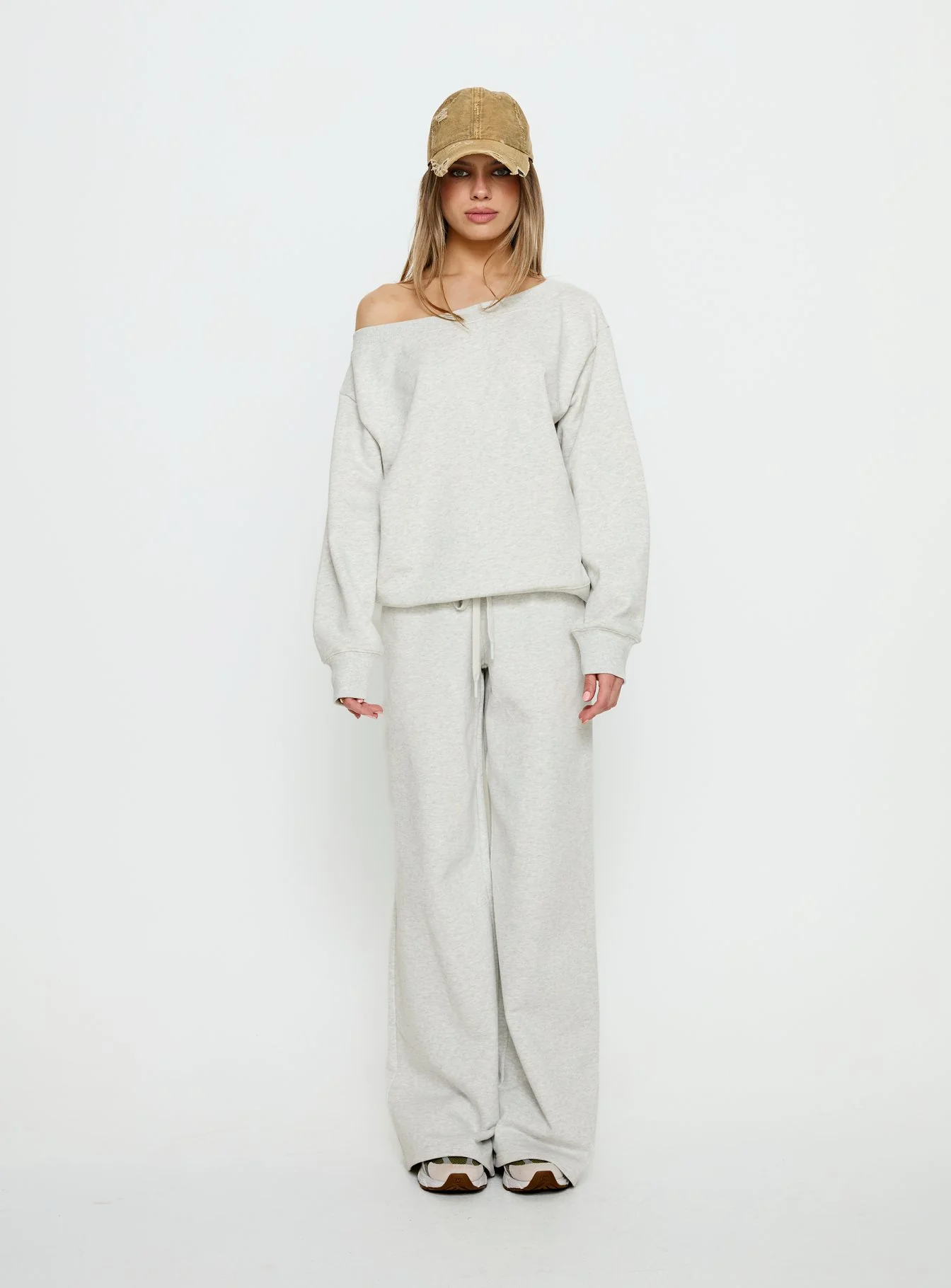 Wellness Off the Shoulder Jumper Grey Marle - Image 7