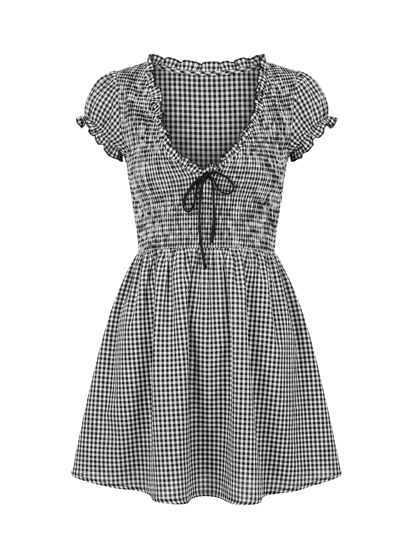 Wescott Gingham Romper Black / White Tall - Image 8