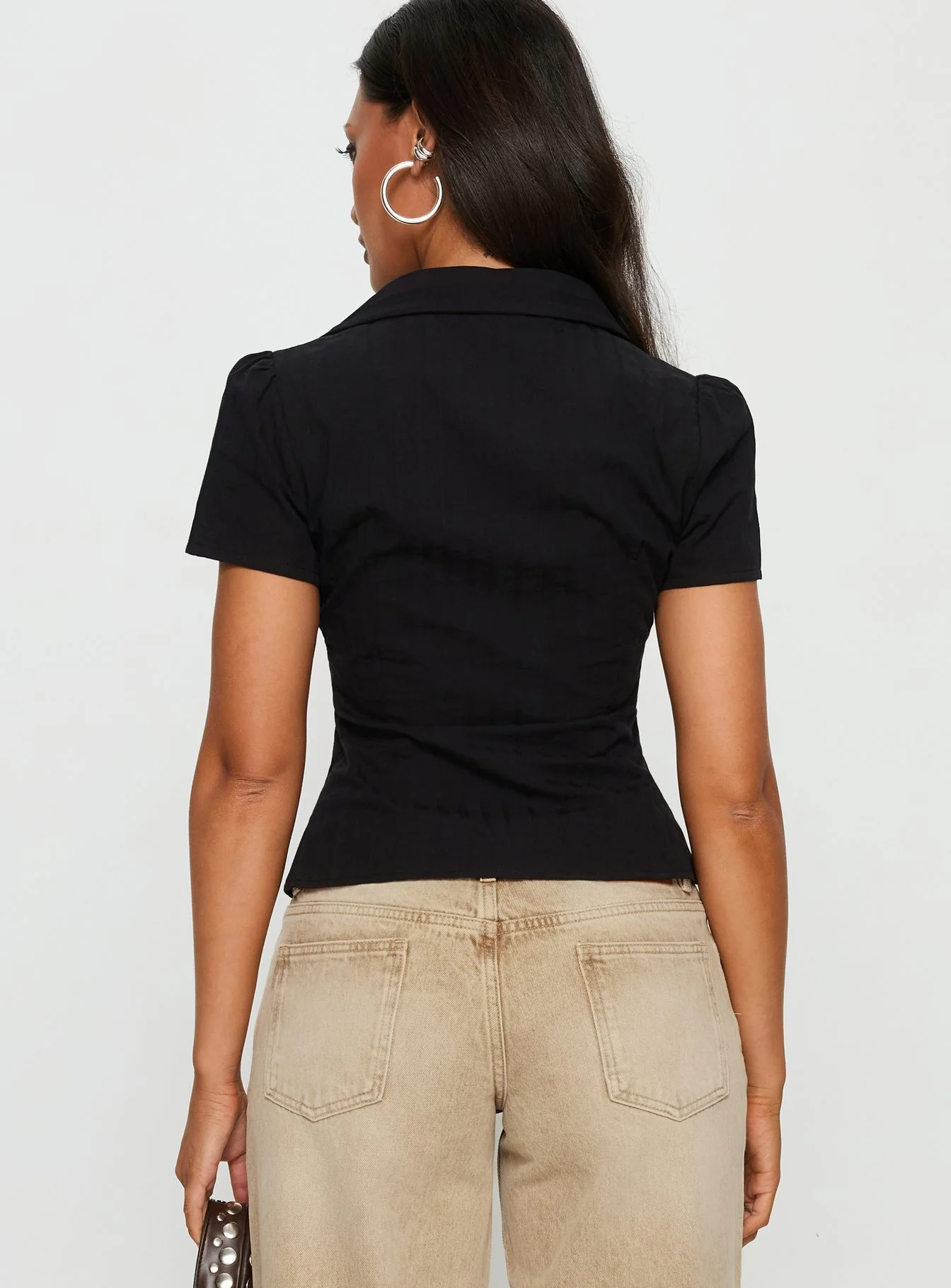 What A Show Button Up Top Black - Image 5