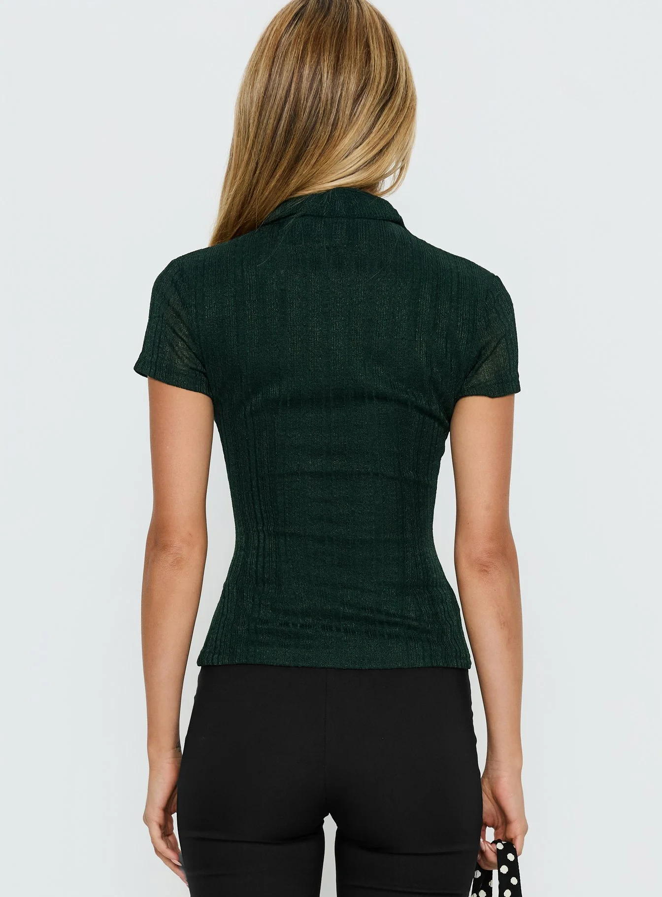 When You Sleep Short Sleeve Top Dark Green - Image 6