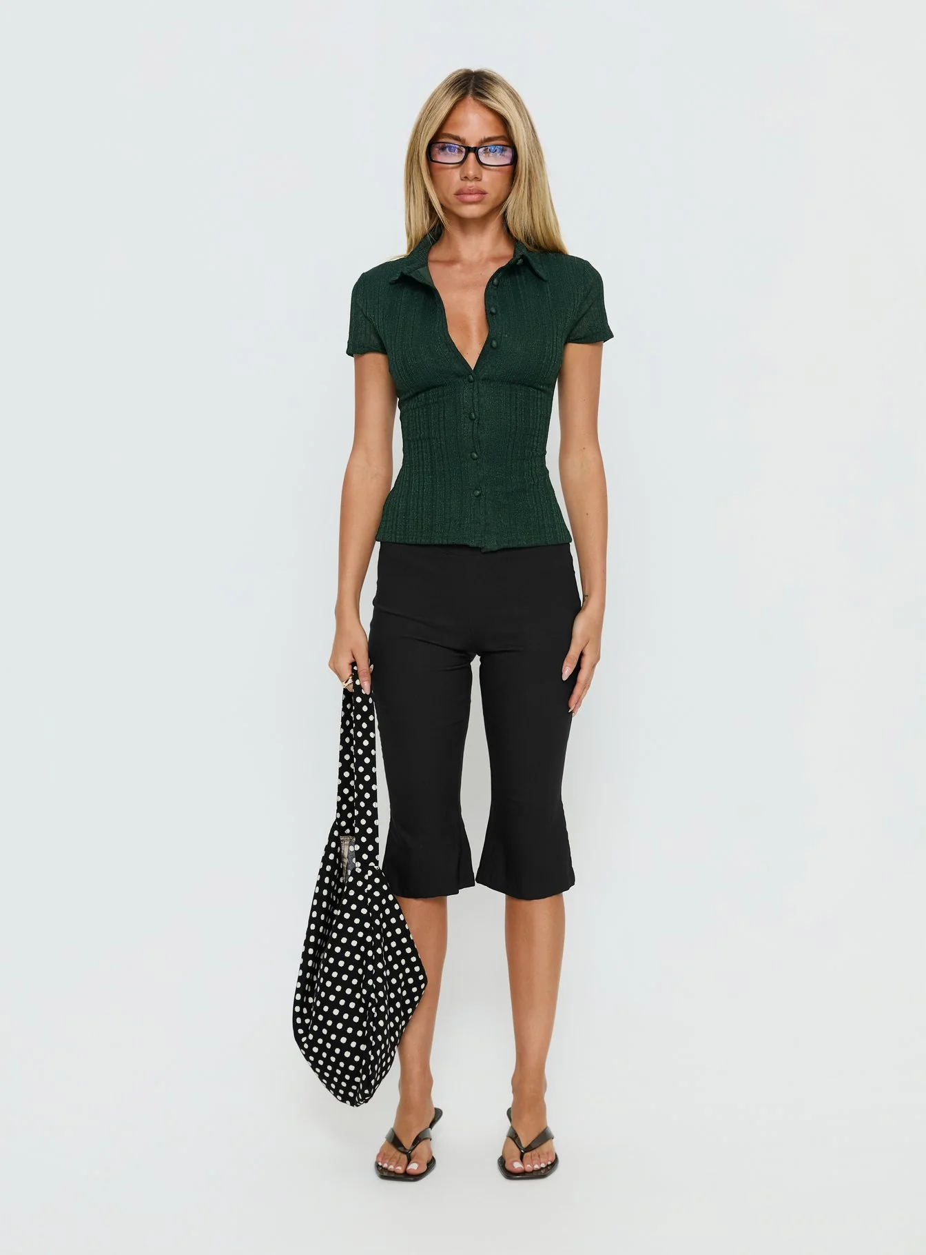 When You Sleep Short Sleeve Top Dark Green - Image 8