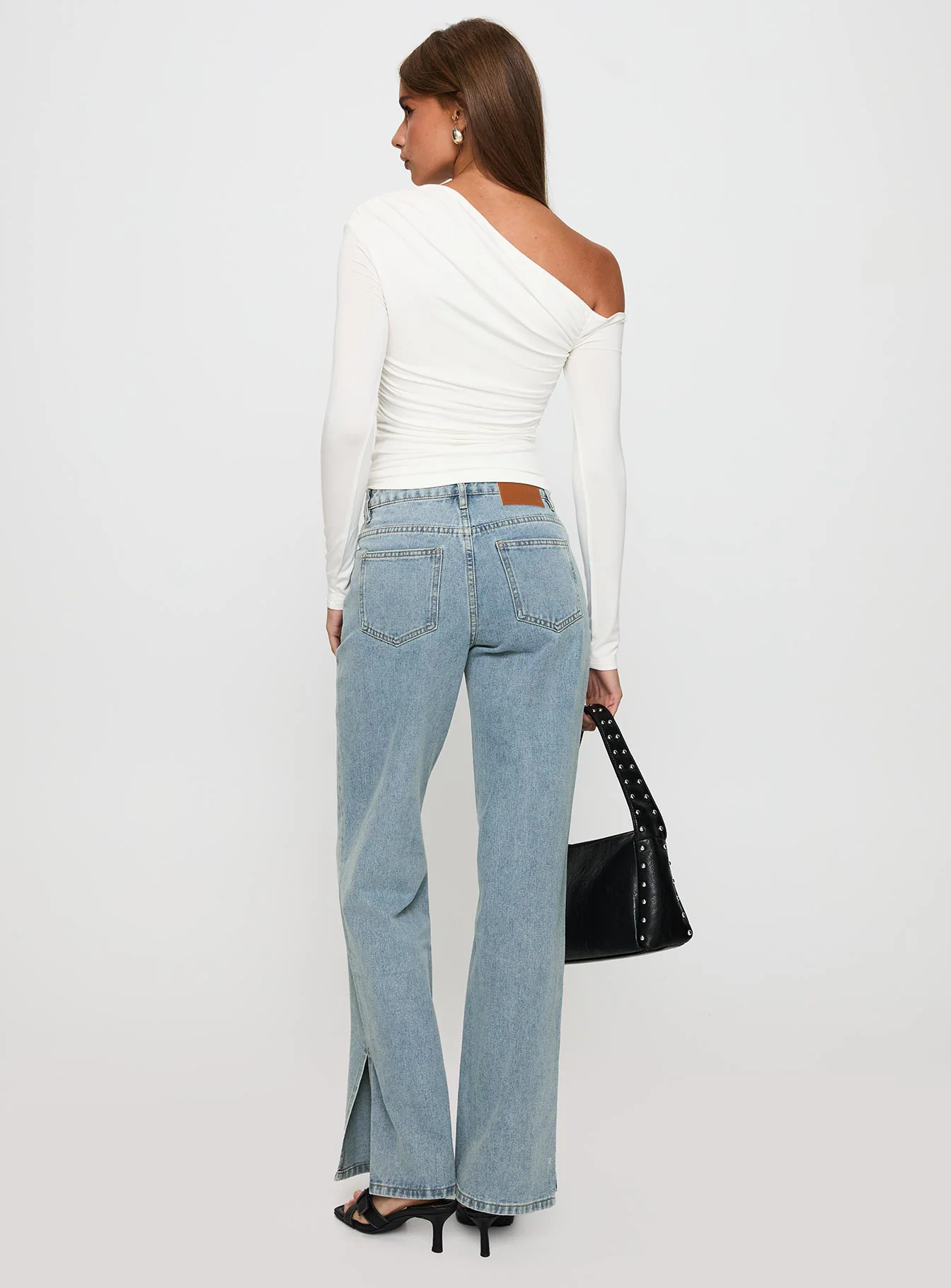 White Mustang Mid Rise Straight Leg Jean Light Blue - Image 4