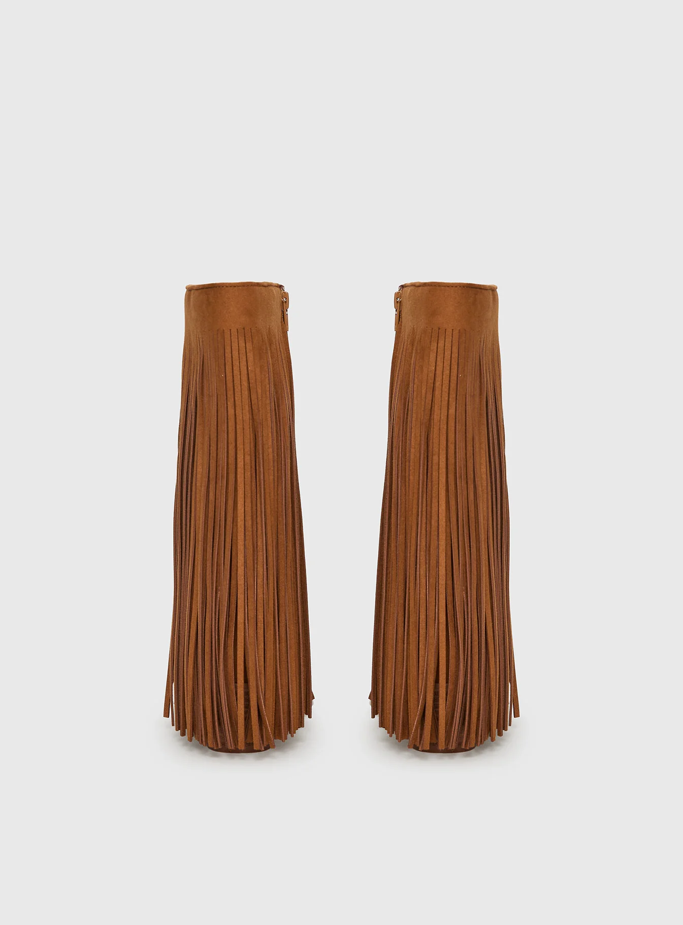 Wild Card Tassel Faux Suede Boots Brown - Image 4