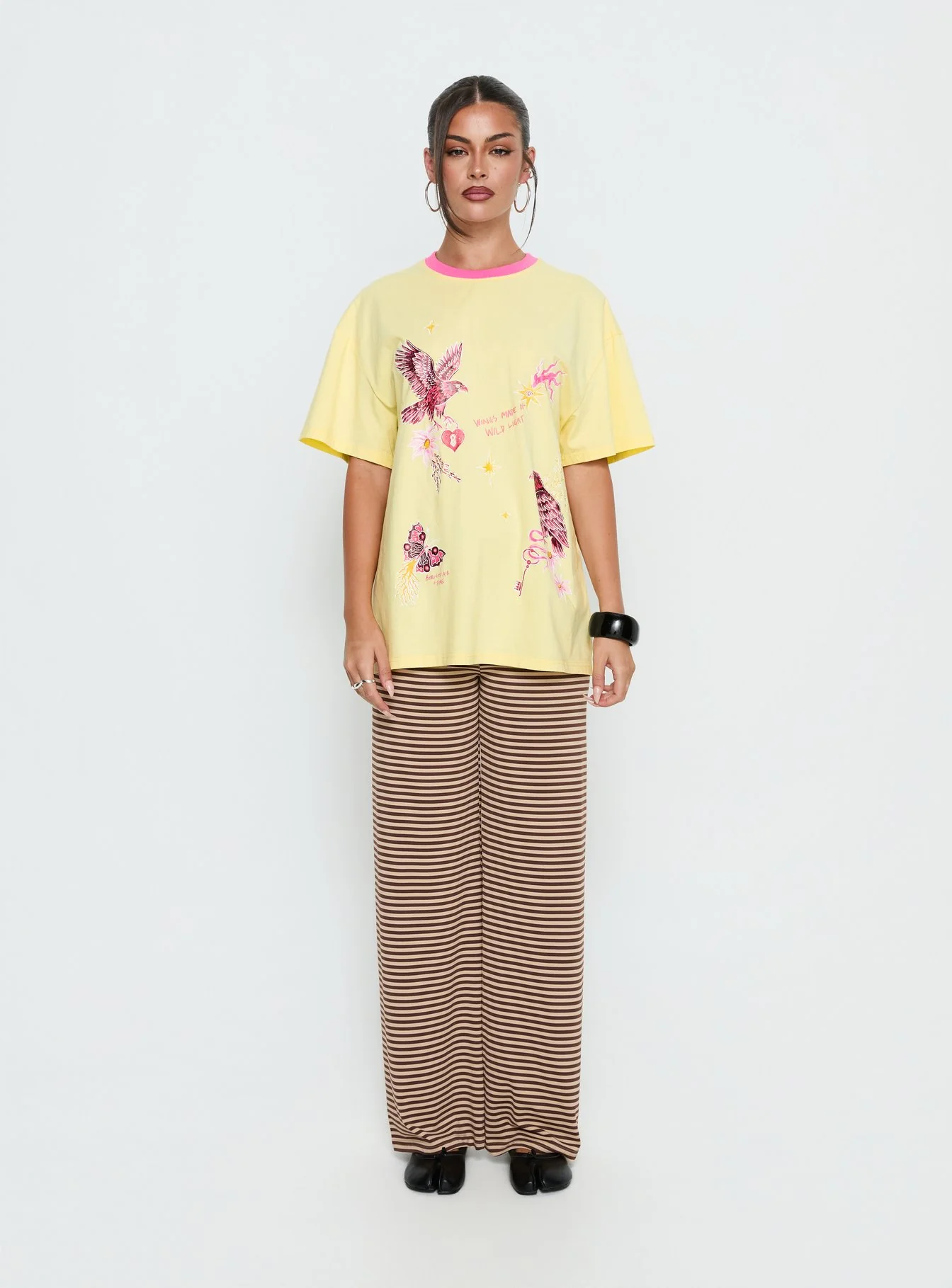 Wild Light Oversized Graphic Tee Yellow / Pink - Image 8
