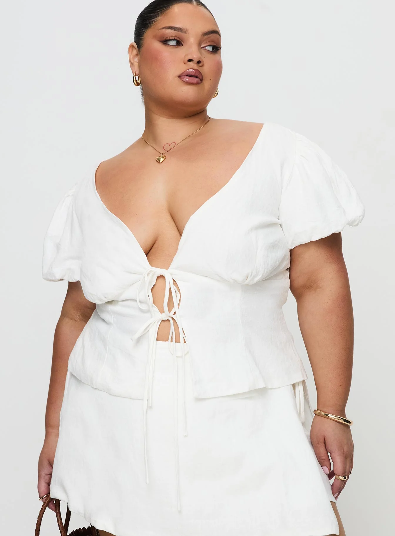 Wilhelmina Blouse Top White Curve - Image 2