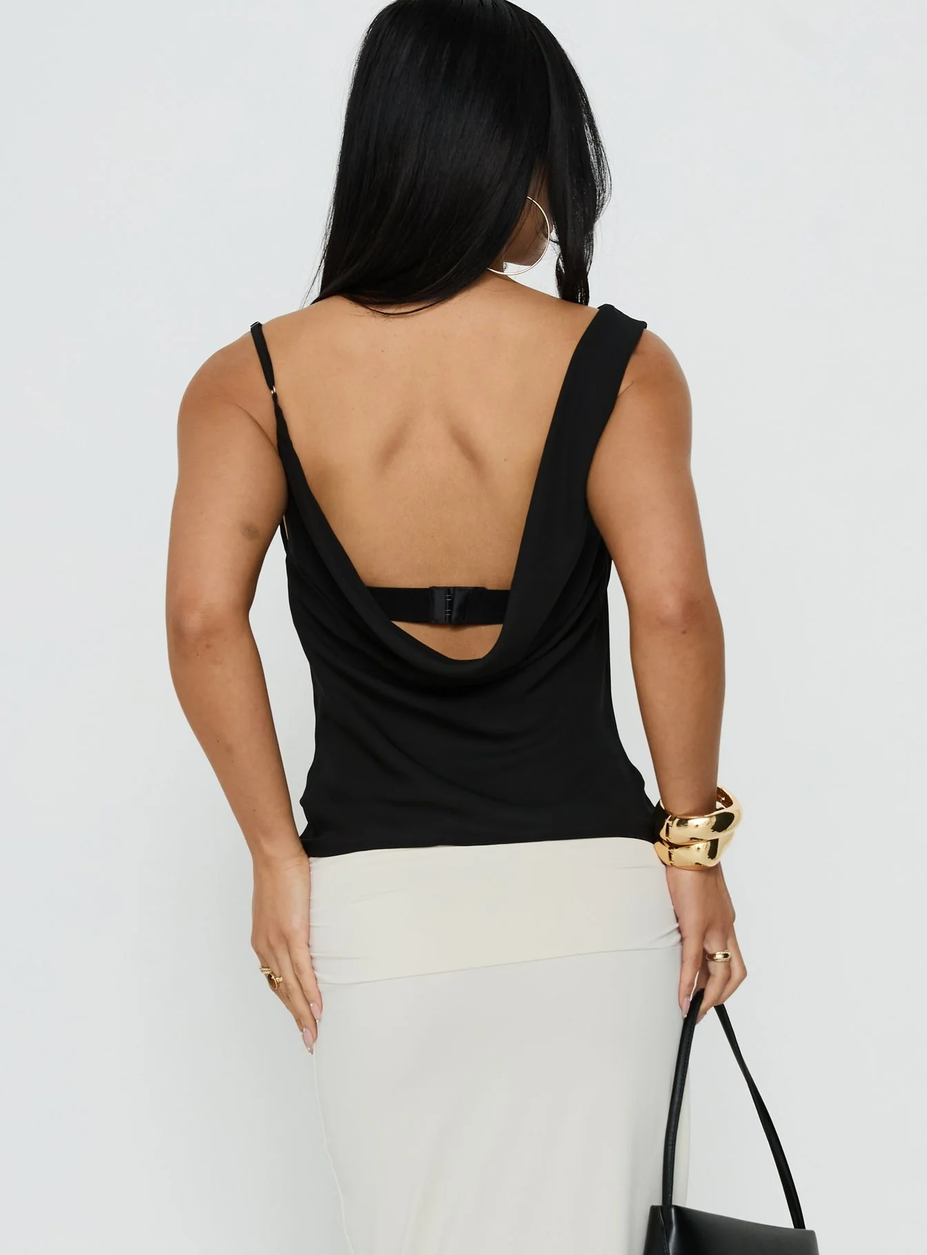 Winding Roads Layered Asymmetrical Top Black - Image 5