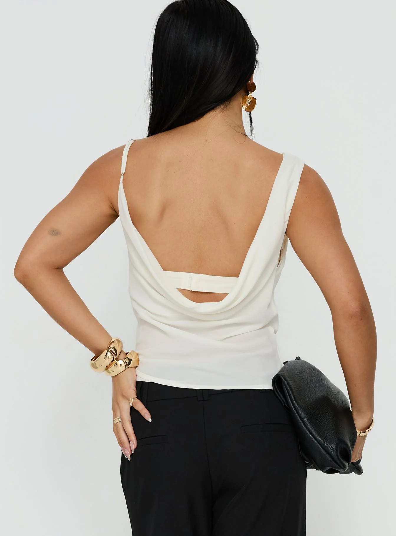 Winding Roads Layered Asymmetrical Top Cream - Image 5