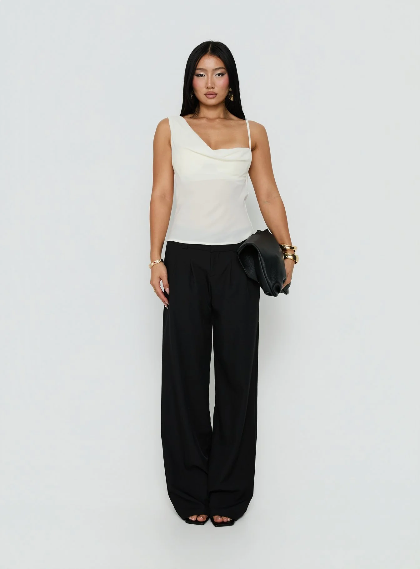 Winding Roads Layered Asymmetrical Top Cream - Image 7