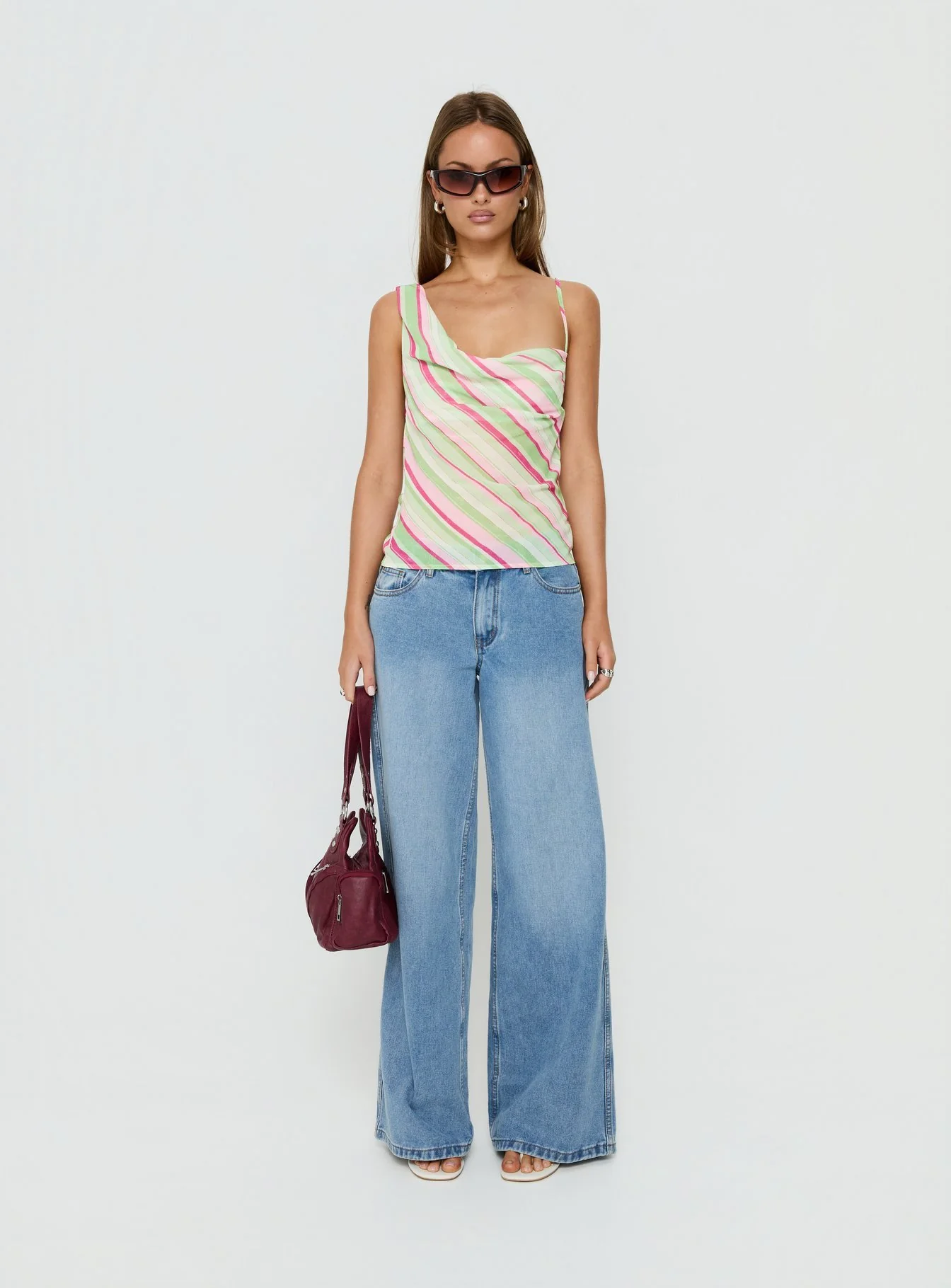 Winding Roads Layered Asymmetrical Top Multi Stripe - Image 8
